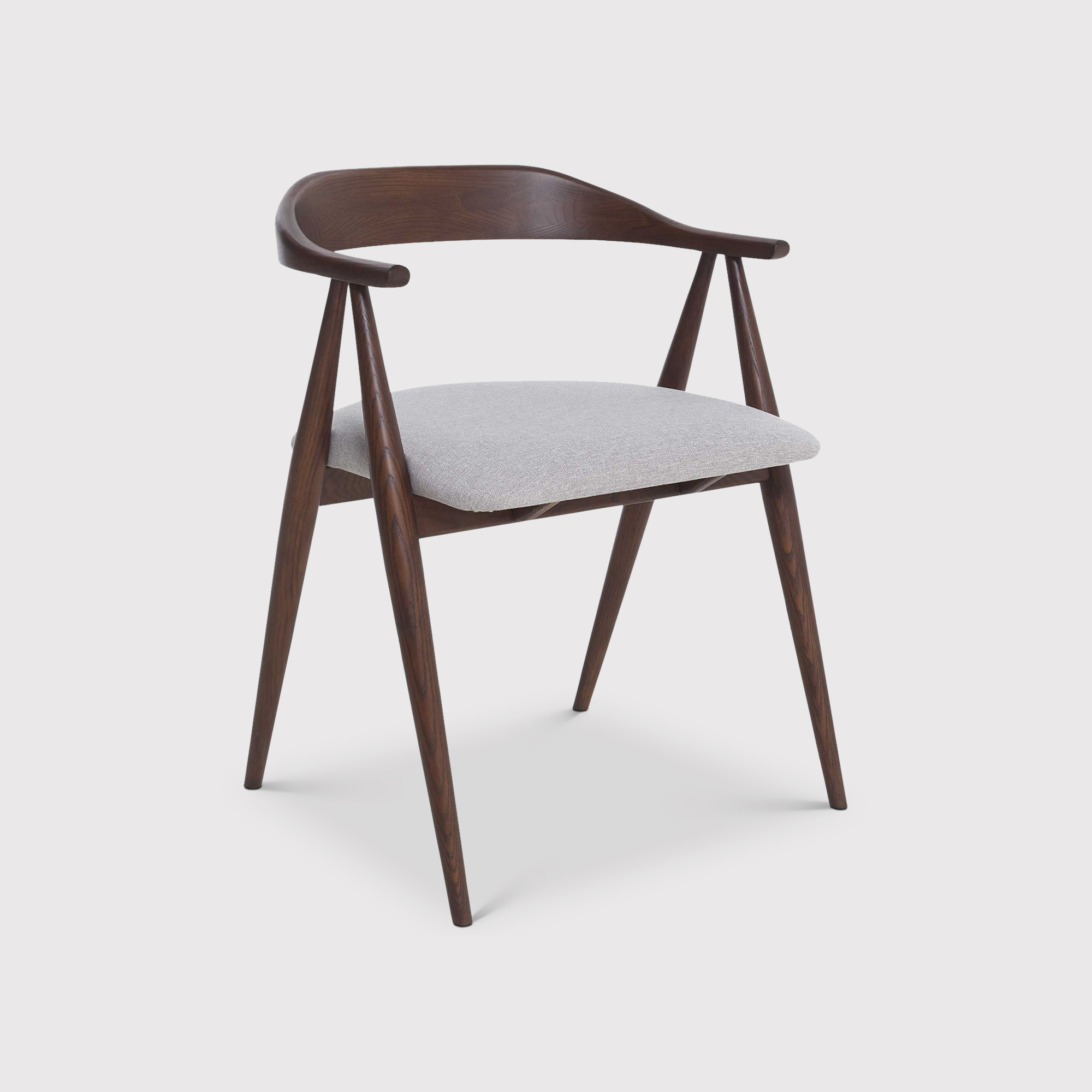 Ercol Lugo Dark Brown Wood Dining Armchair With Fabric Seat