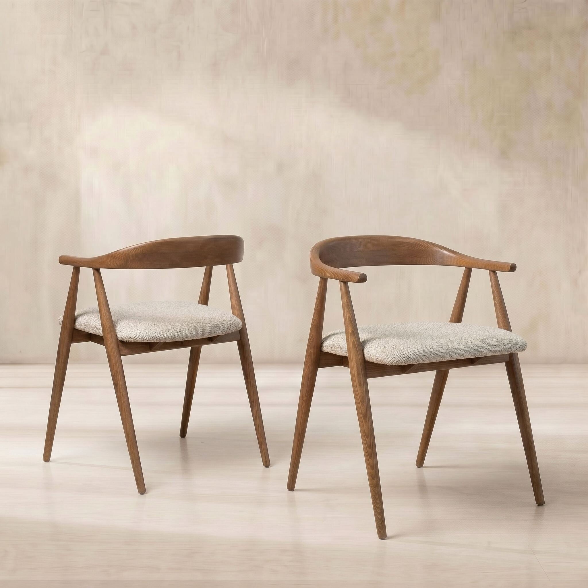 Ercol lugo dining armchair in neutral fabric