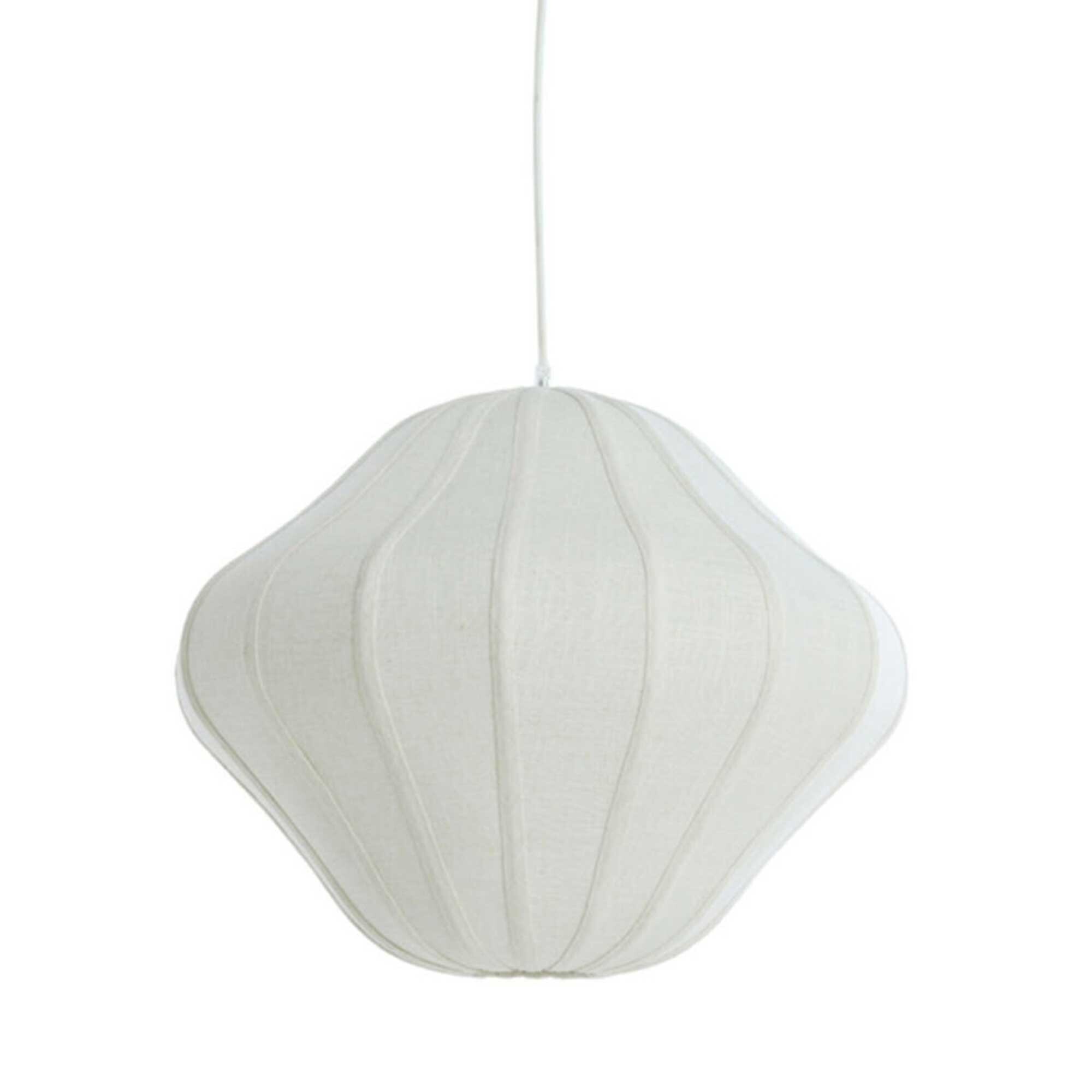 View Large white linen pendant light View Large white linen pendant light