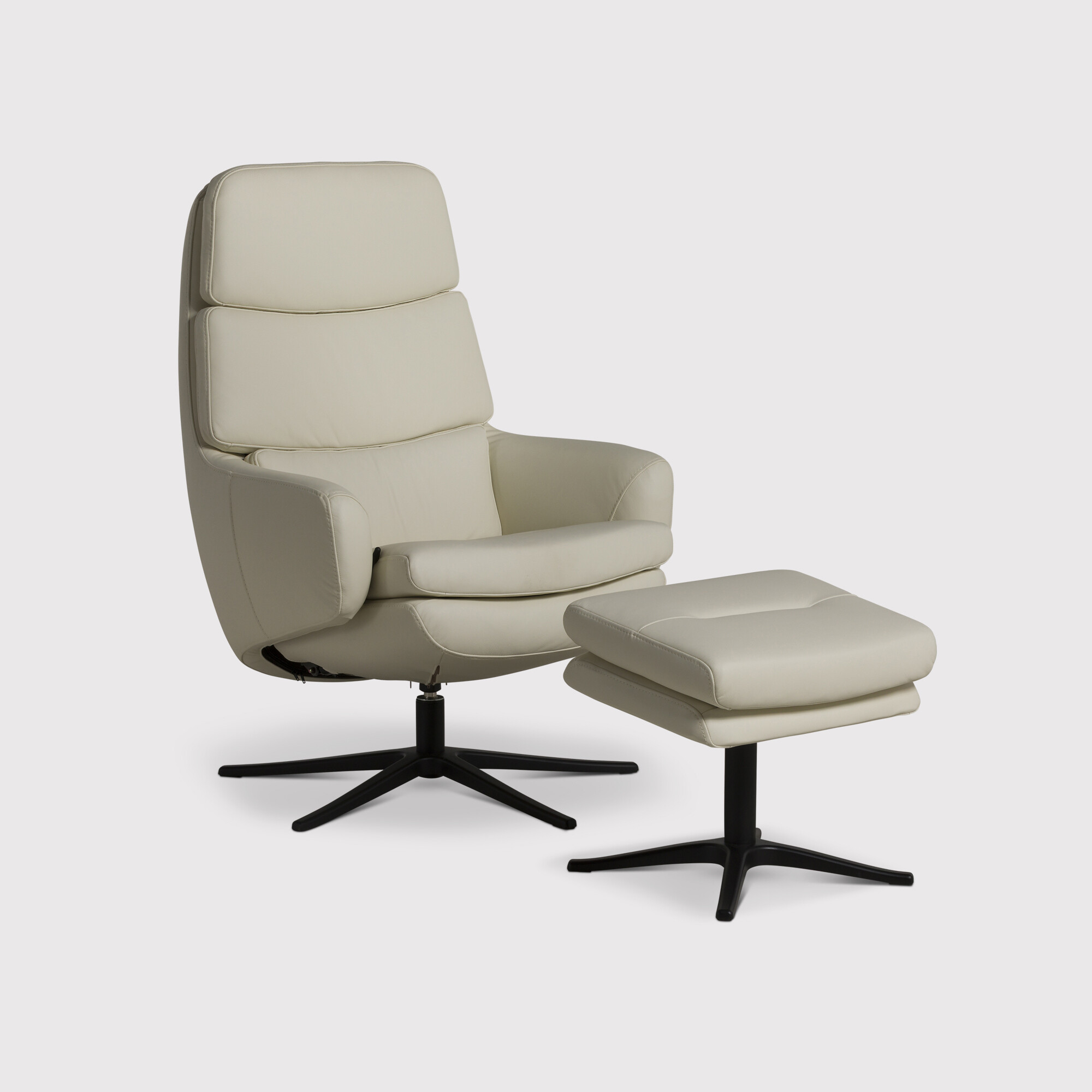 View Lyra sp6100 recliner chair & footstool in white leather View Lyra sp6100 recliner chair & footstool in white leather