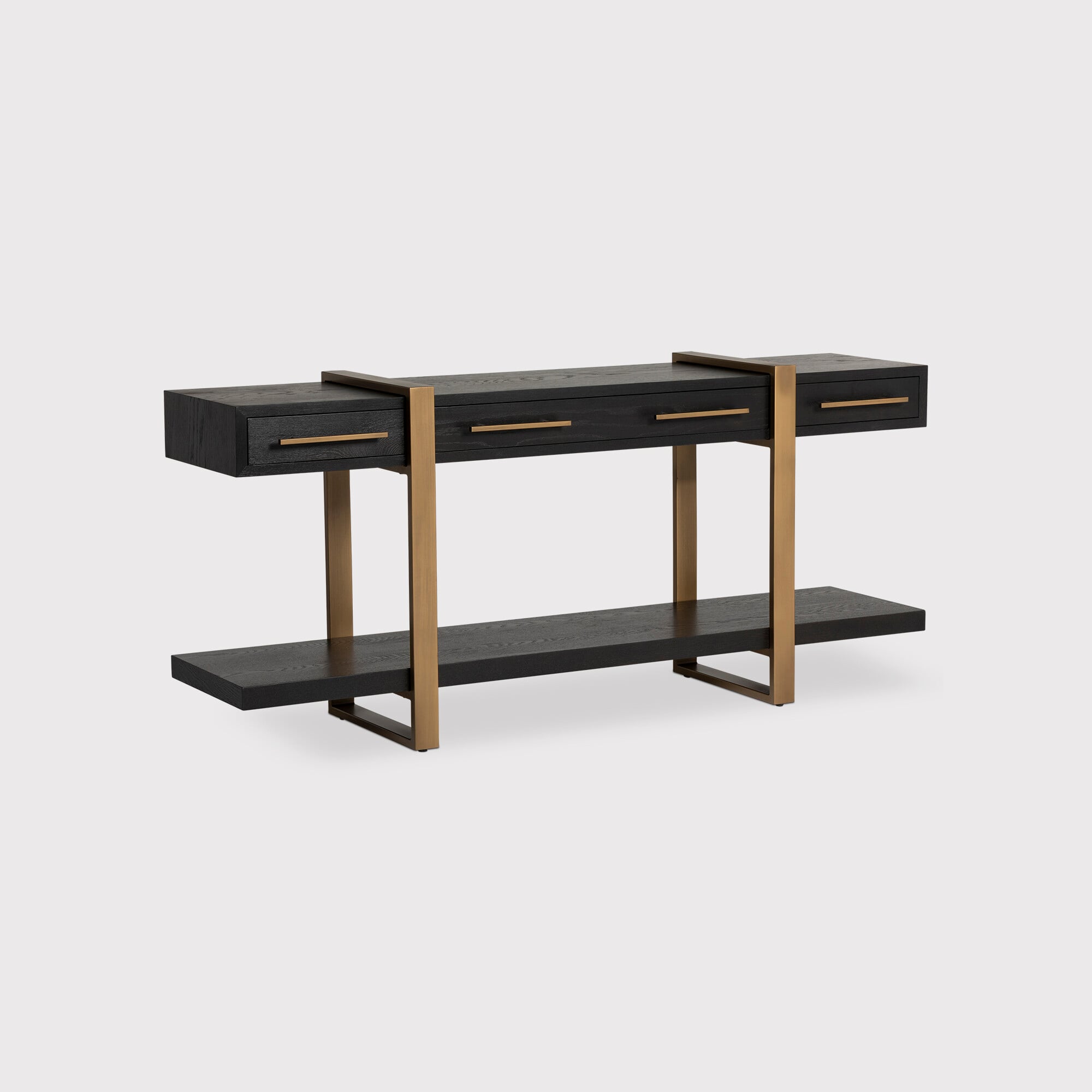 View Lysa 3 drawer console sideboard in brown oak View Lysa 3 drawer console sideboard in brown oak