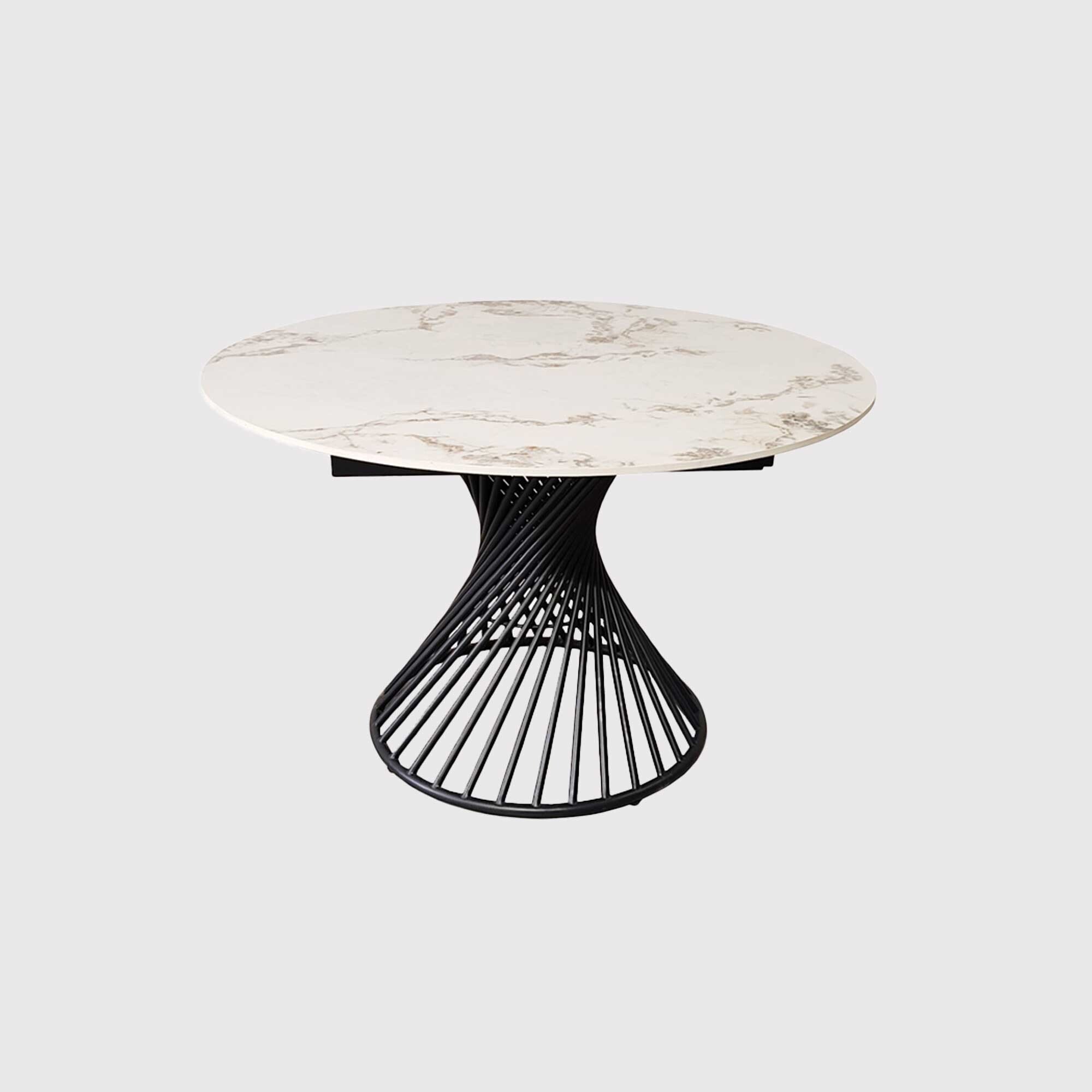 Mendal 120cm Extending Dining Table, Round, White | Barker & Stonehouse