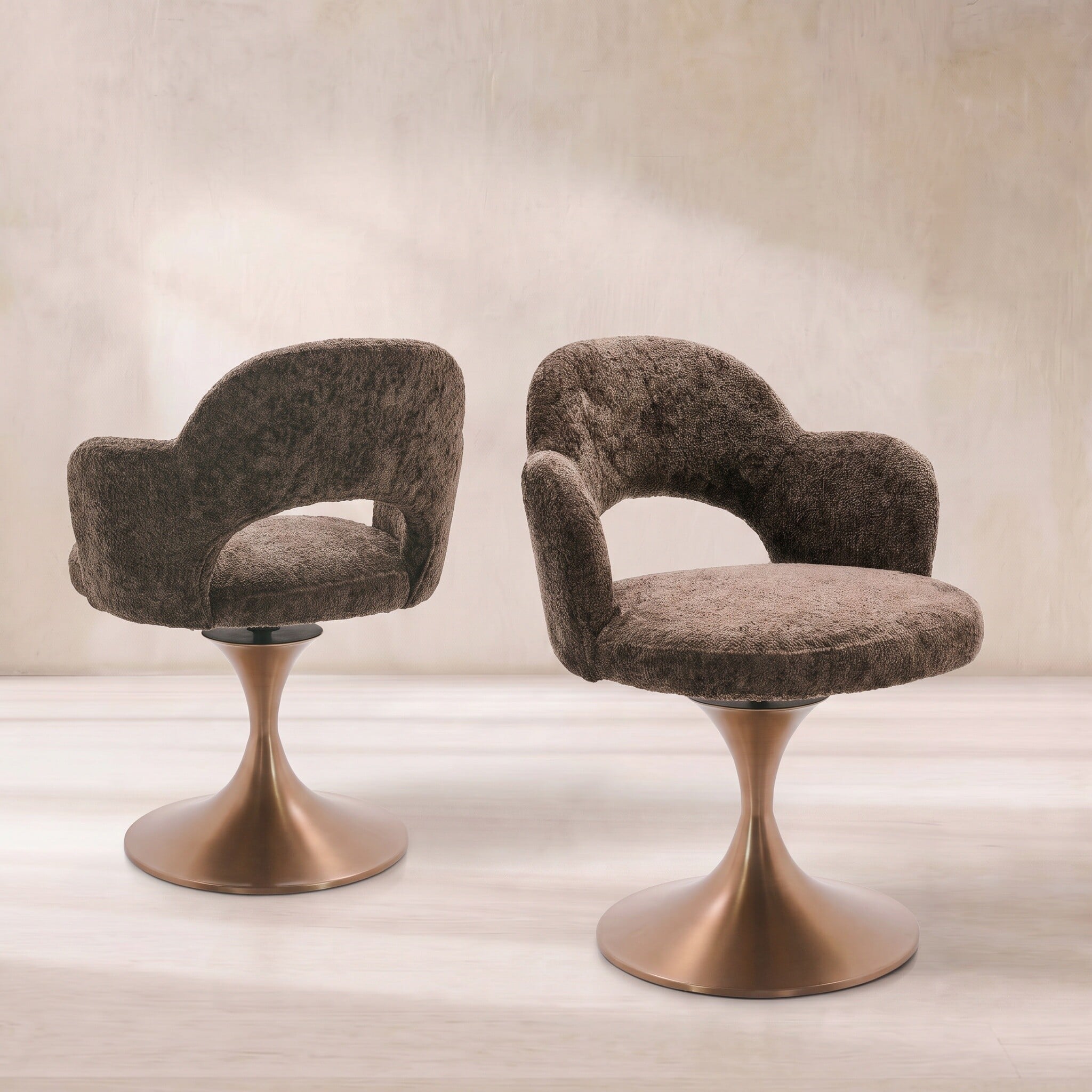 Marlette swivel dining armchair in brown
