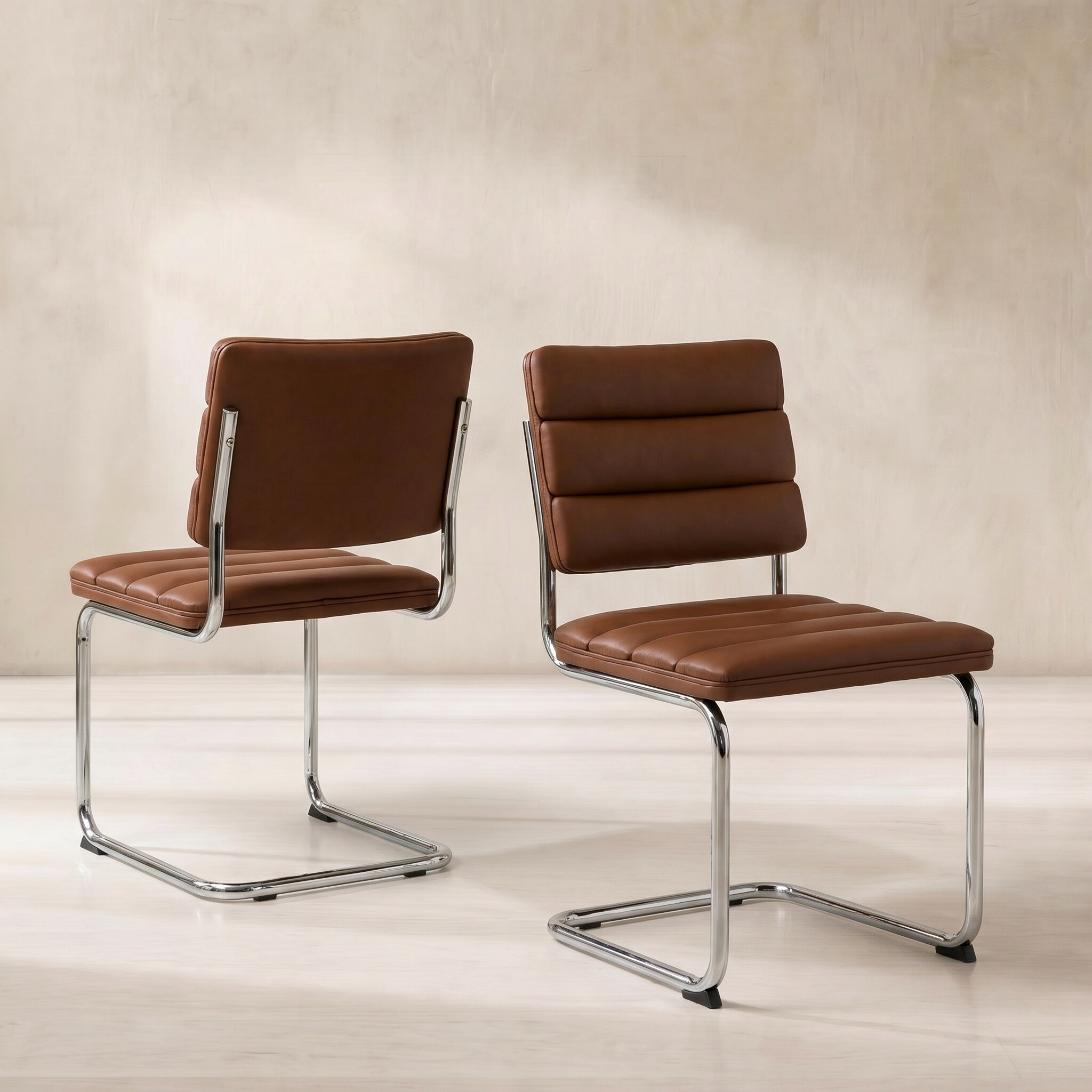 Photo of marti dining chair in brown leather