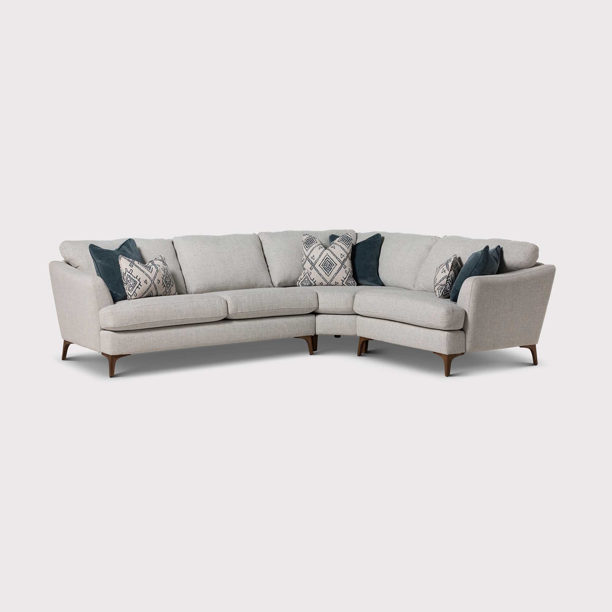 Embrey 2.5 Seater Corner Sofa With RHF Cuddler, Grey Fabric | Barker & Stonehouse