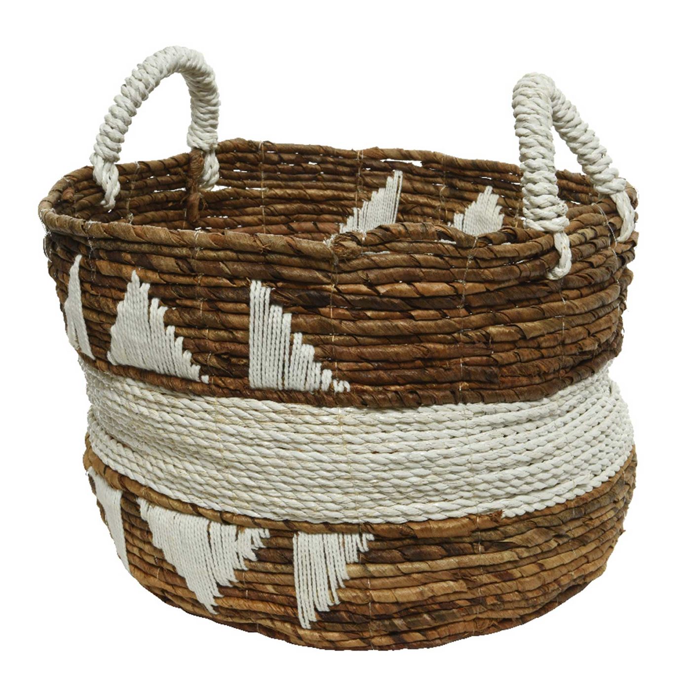 Medium Rattan Basket, White Wood | Barker & Stonehouse