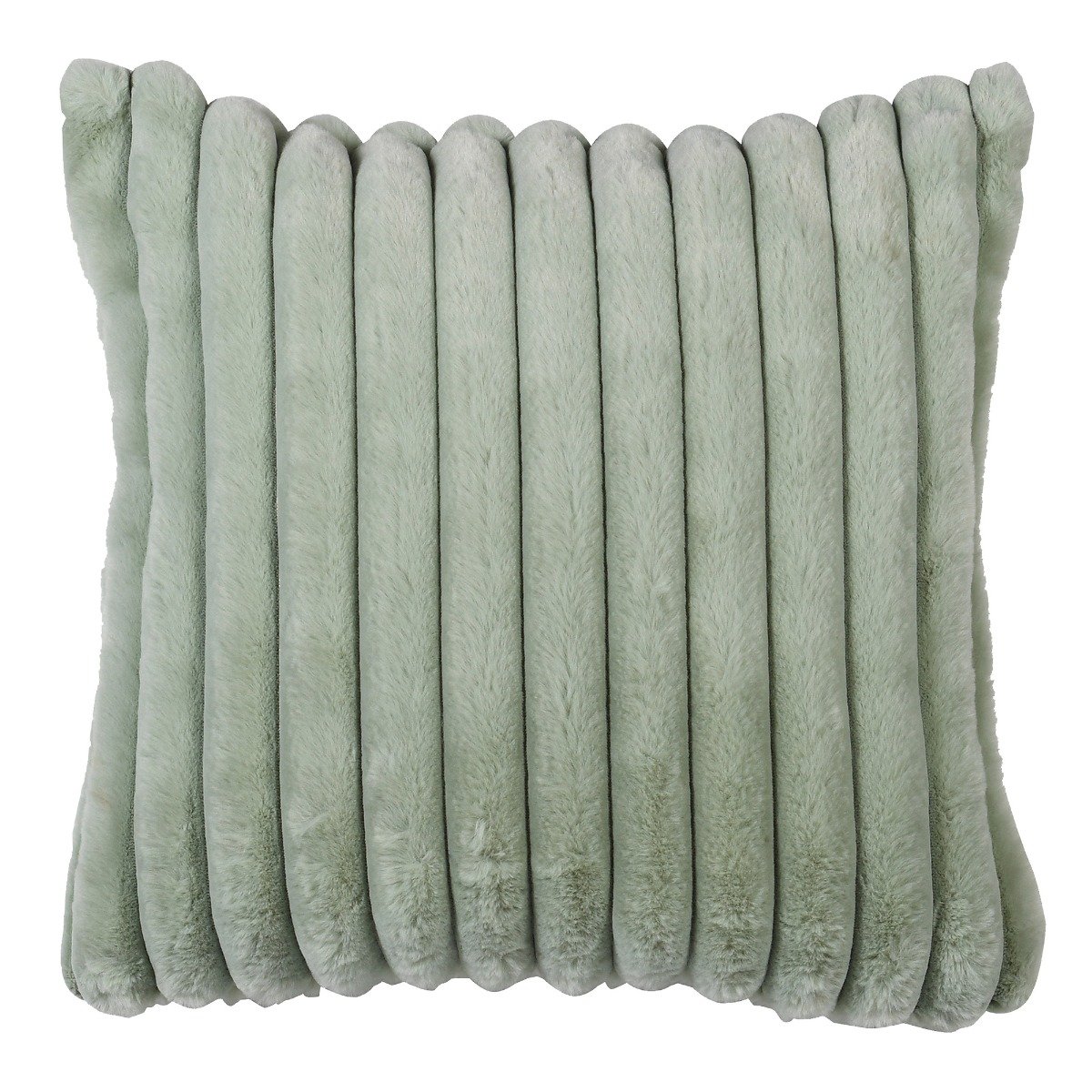 Mint Faux Fur Cushion, Square, Green | Barker & Stonehouse
