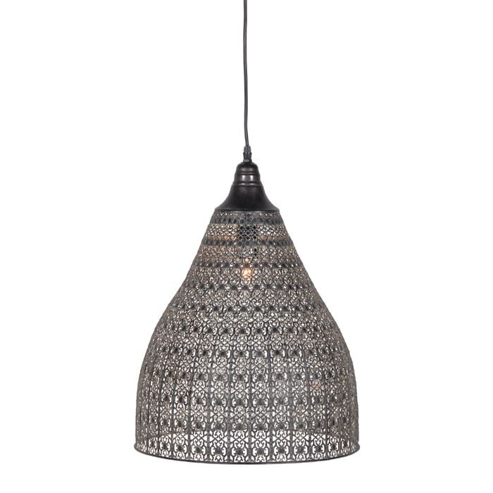 Distressed Moroccan Hanging Pendant Light, Brown Metal | Barker & Stonehouse