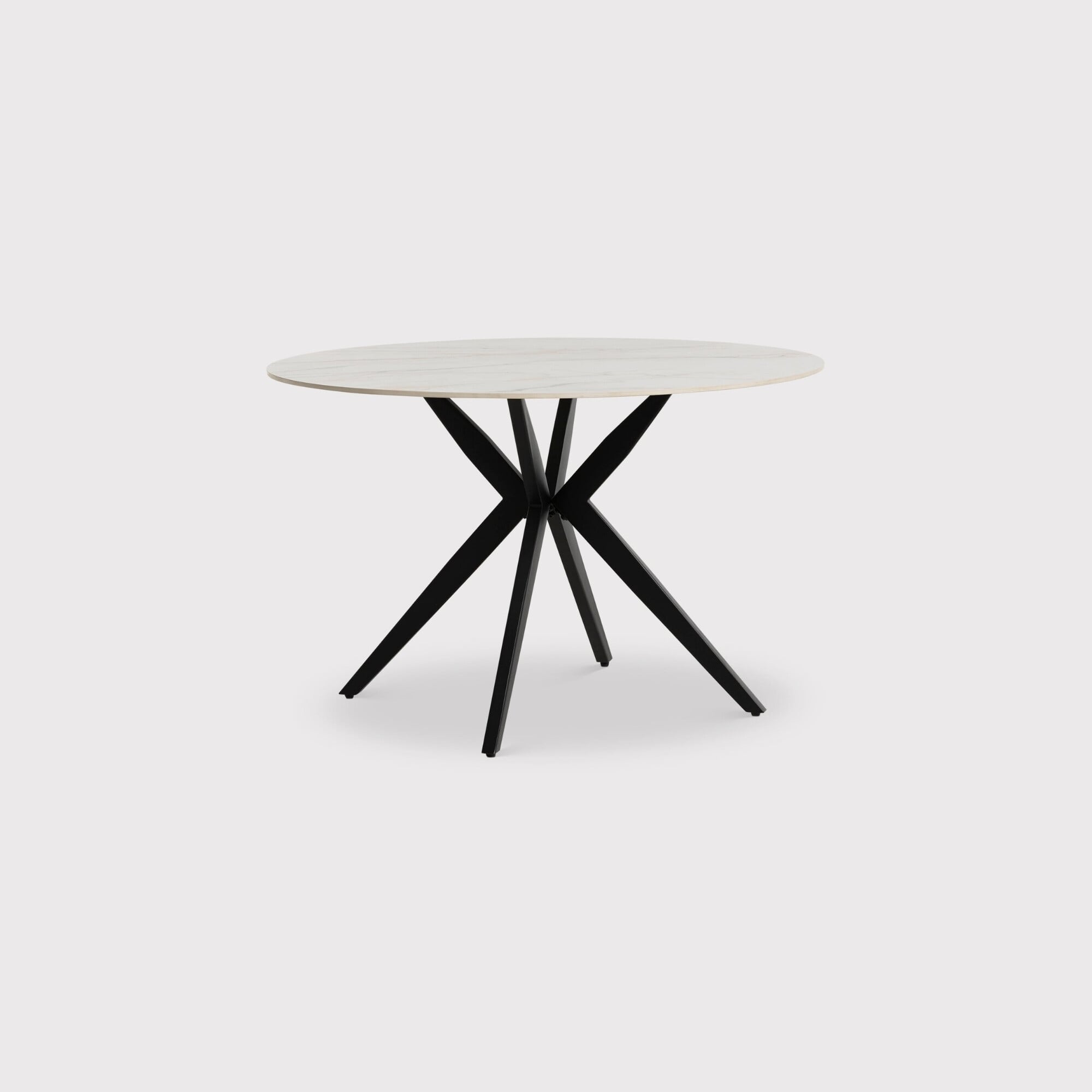Morro dining table ceramic in round in white