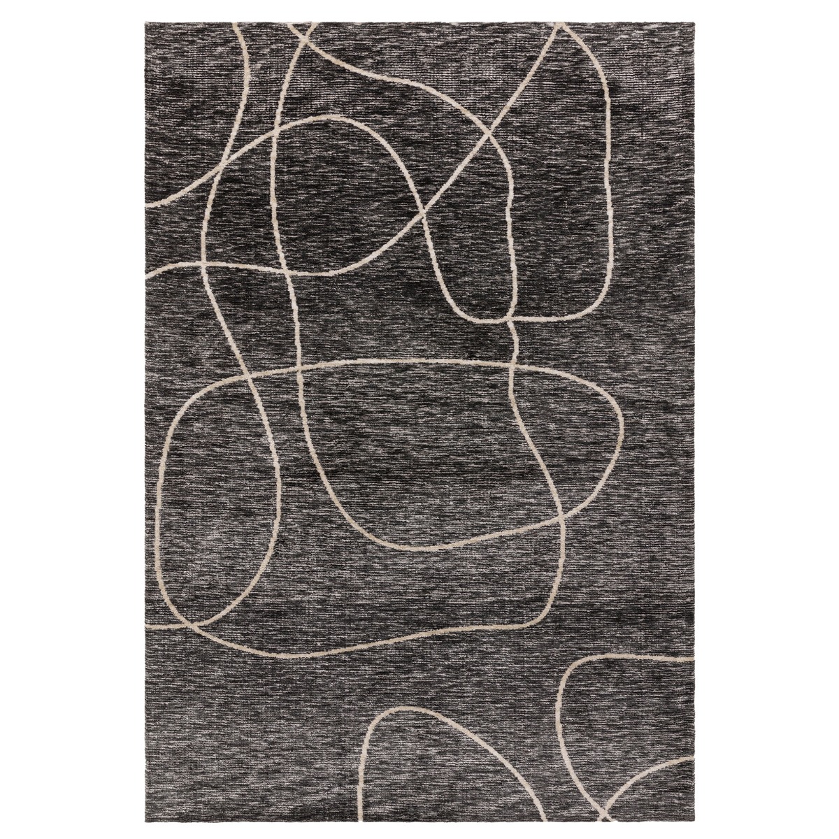 Monochrome Strand 160x230cm Rug, Square, Grey | W160cm | Barker & Stonehouse