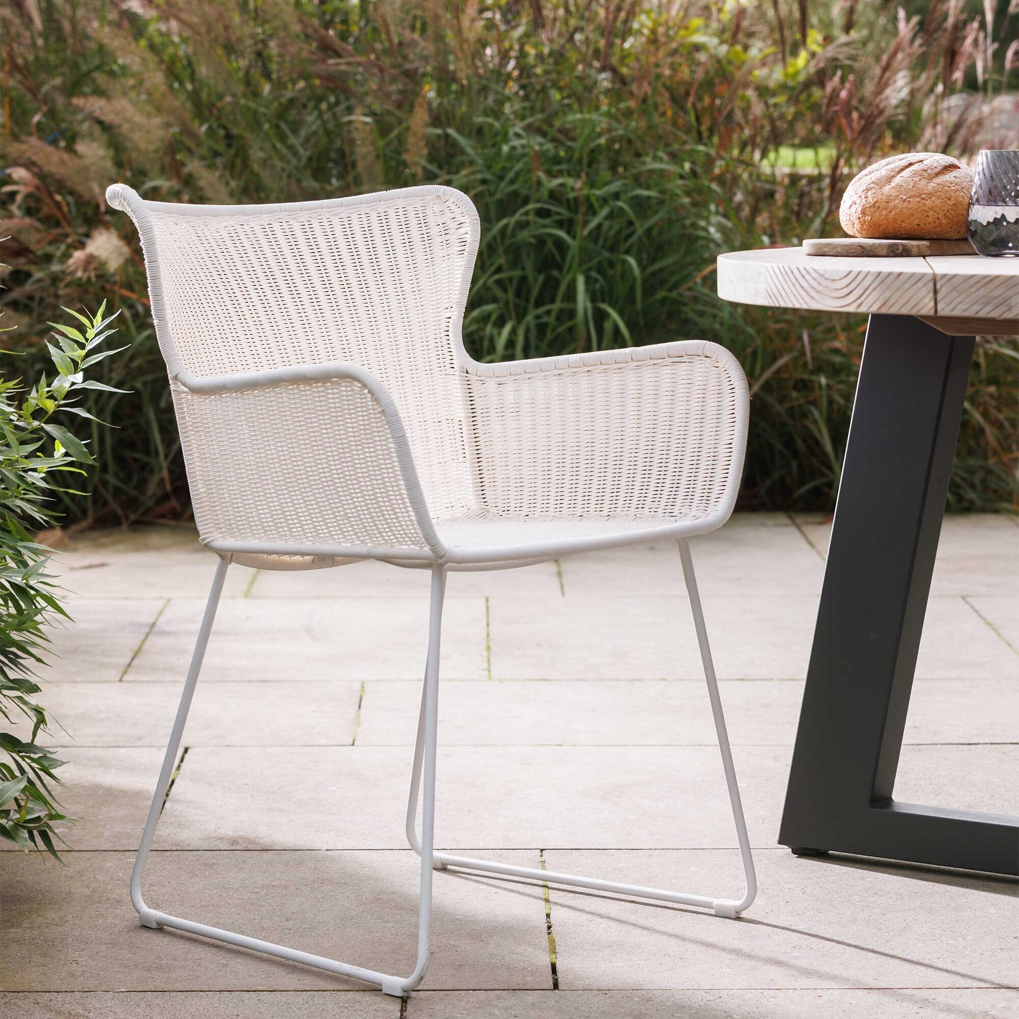 Marbella Dining Armchair, White | Barker & Stonehouse