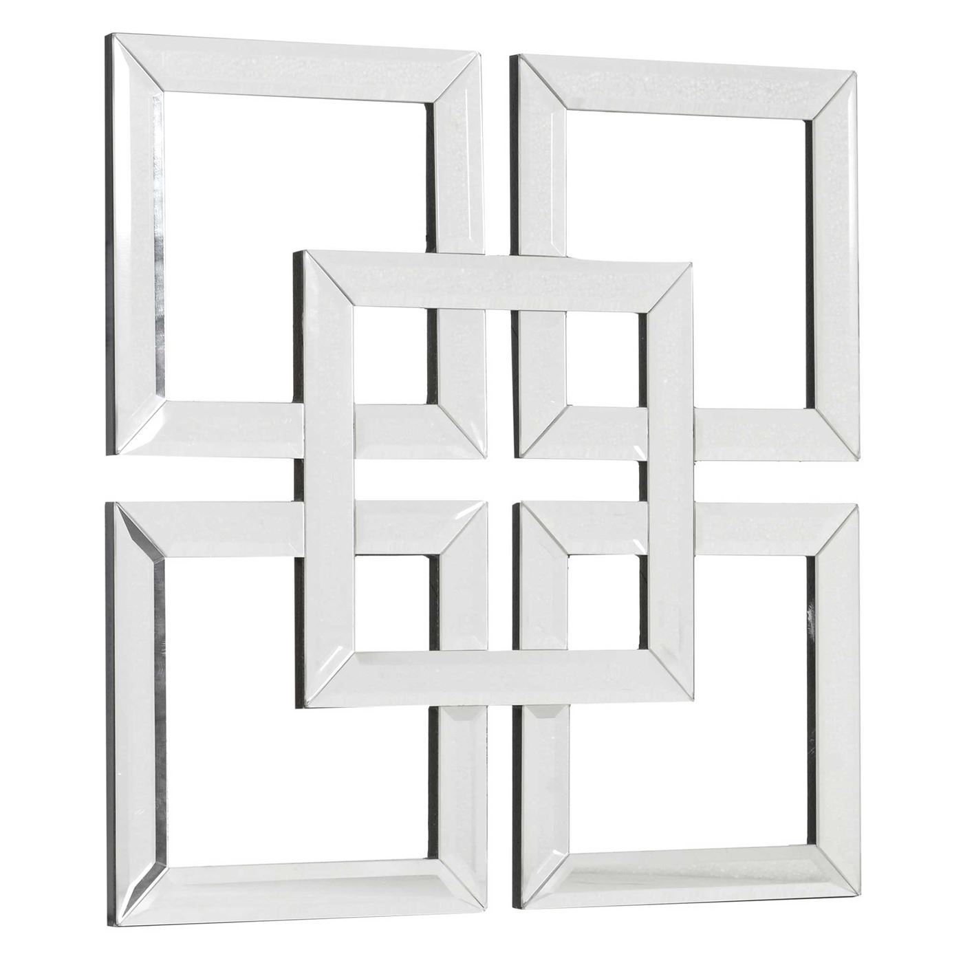 Mirrored Squares Wall Art, Square, White Glass | Barker & Stonehouse