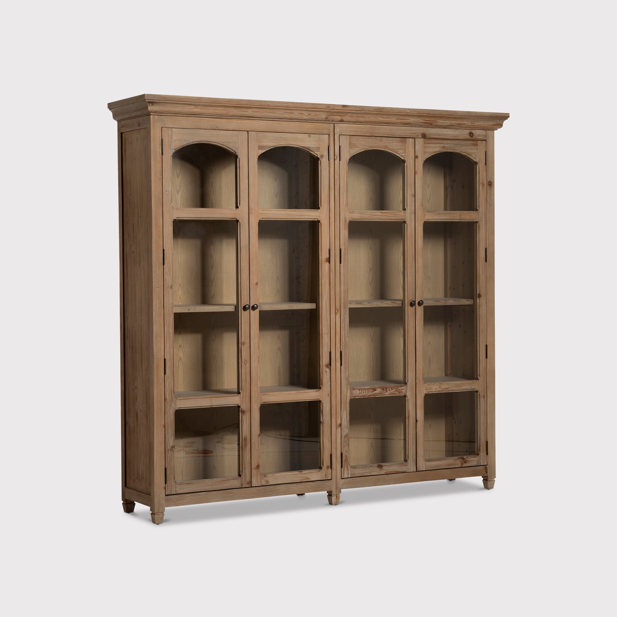 View Morlin large display cabinet 229x51x220cm in neutral wood View Morlin large display cabinet 229x51x220cm in neutral wood