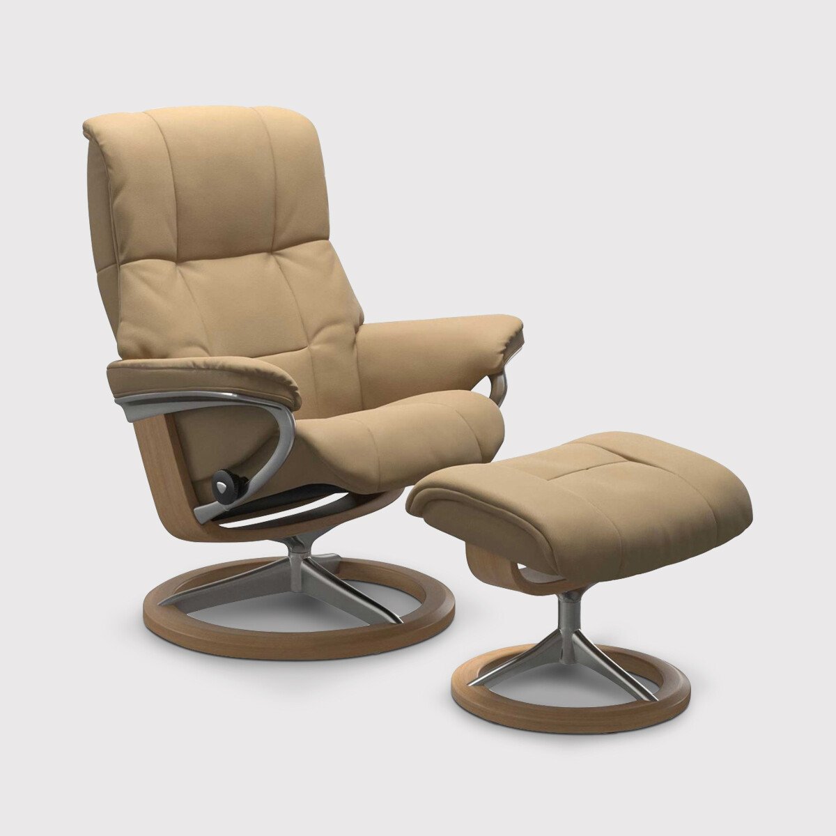 Stressless Mayfair Medium Recliner Chair & Stool Quickship Leather | Barker & Stonehouse