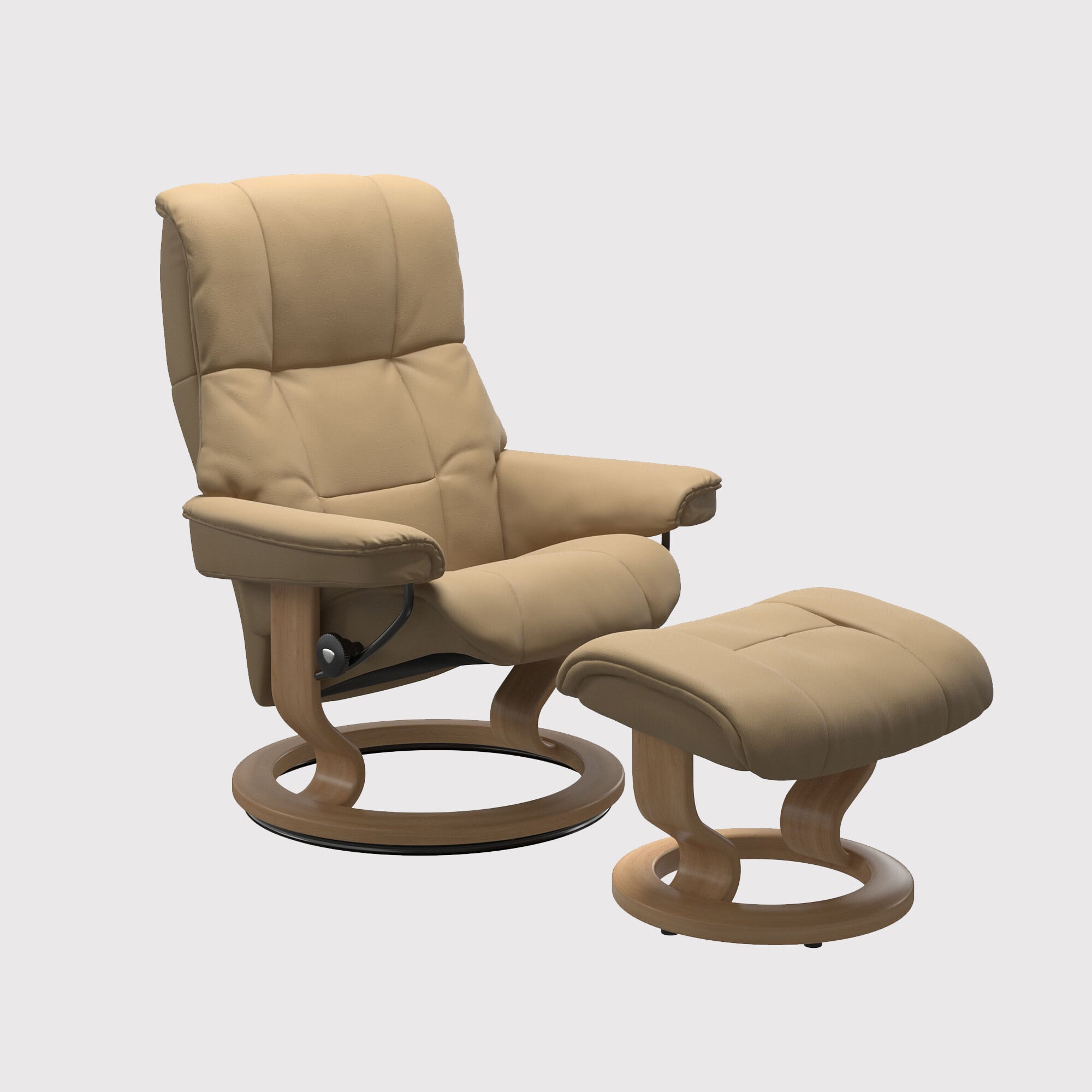 Stressless mayfair large classic recliner chair & footstool leather