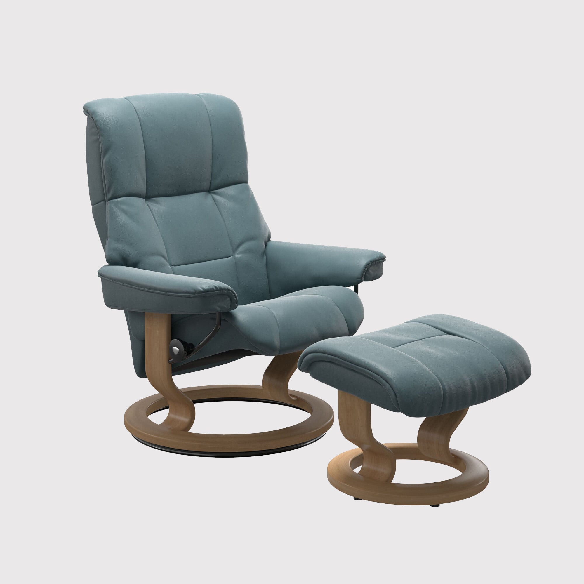 Stressless mayfair small classic recliner chair & footstool leather