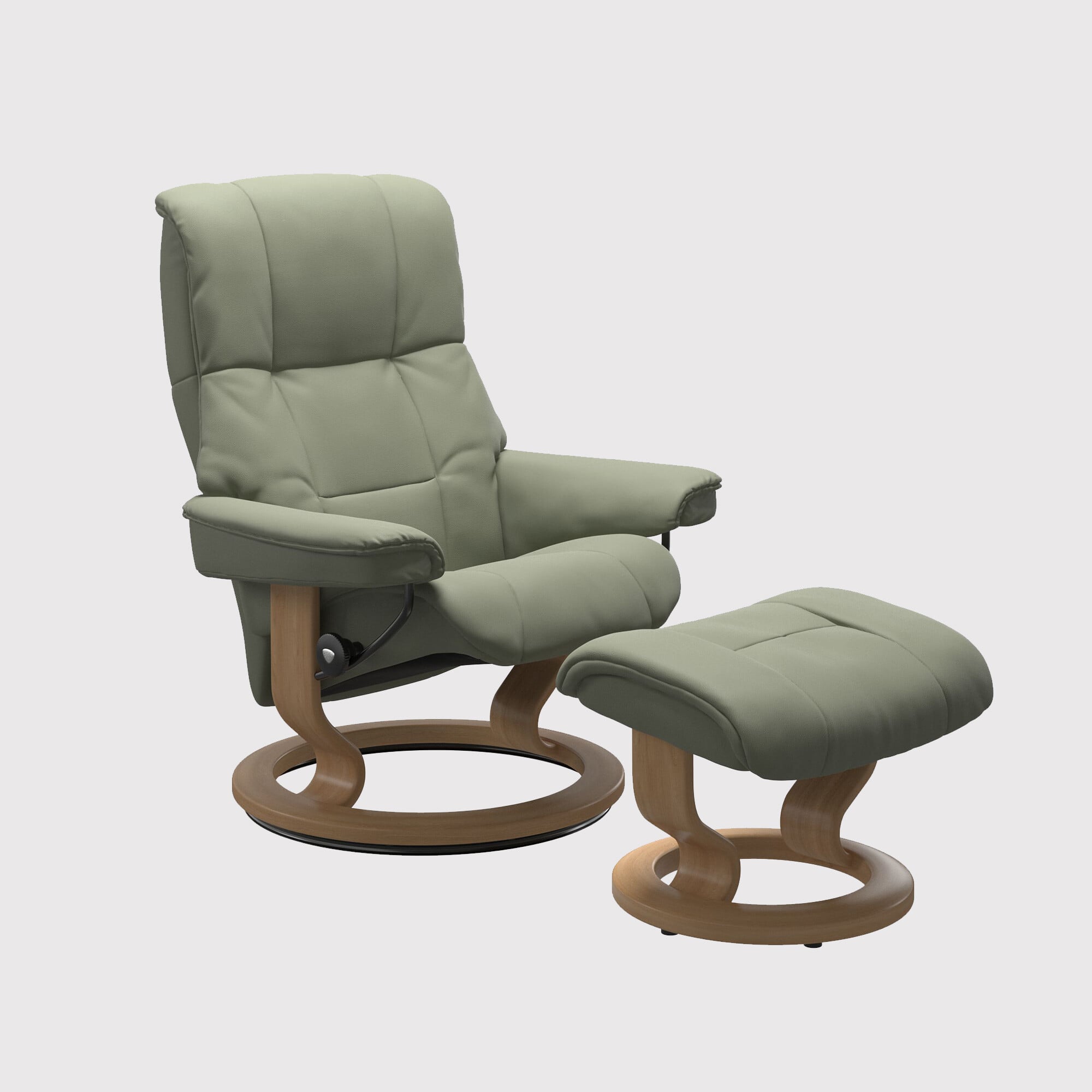 Stressless mayfair large classic recliner chair & footstool leather