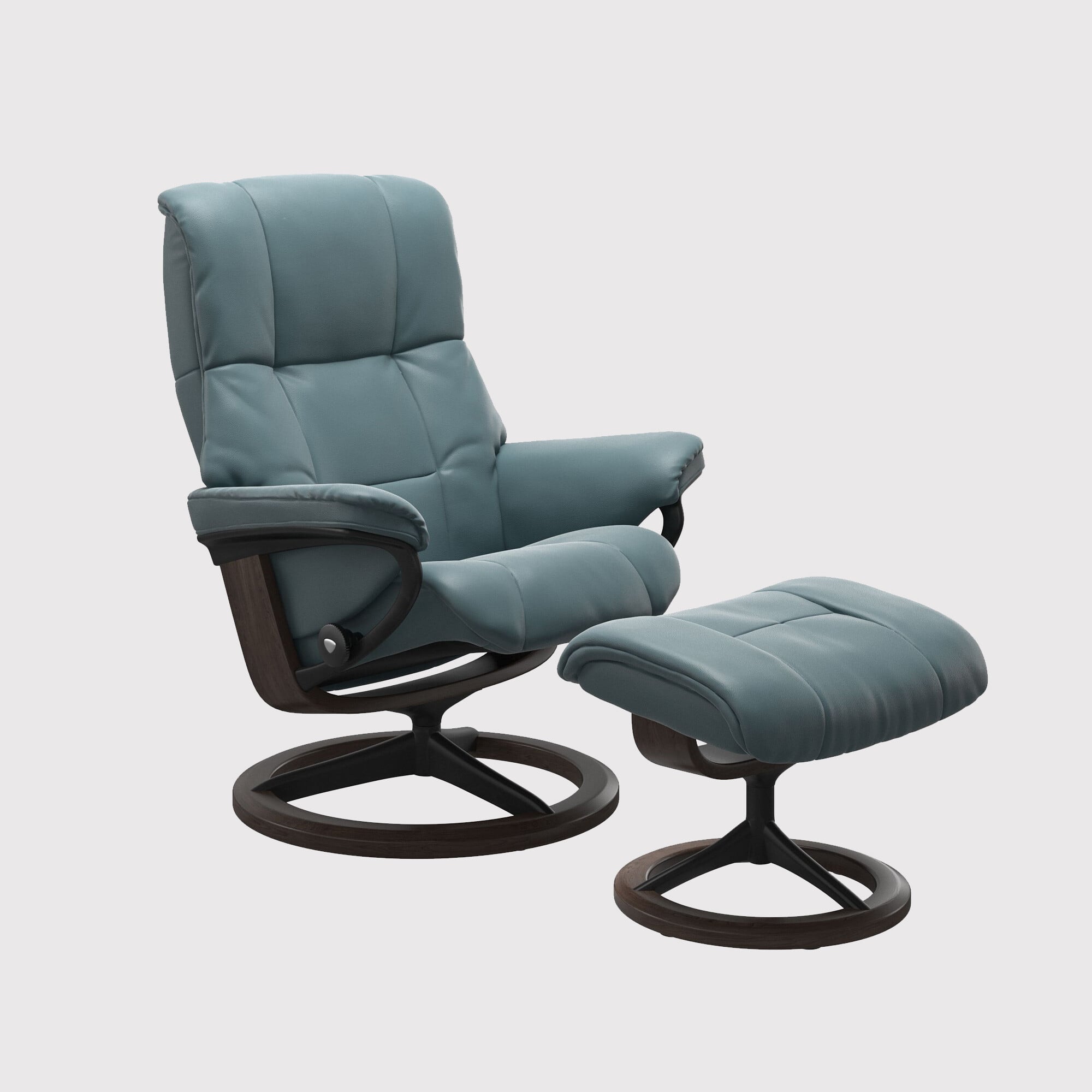Stressless mayfair small signature recliner chair & footstool leather