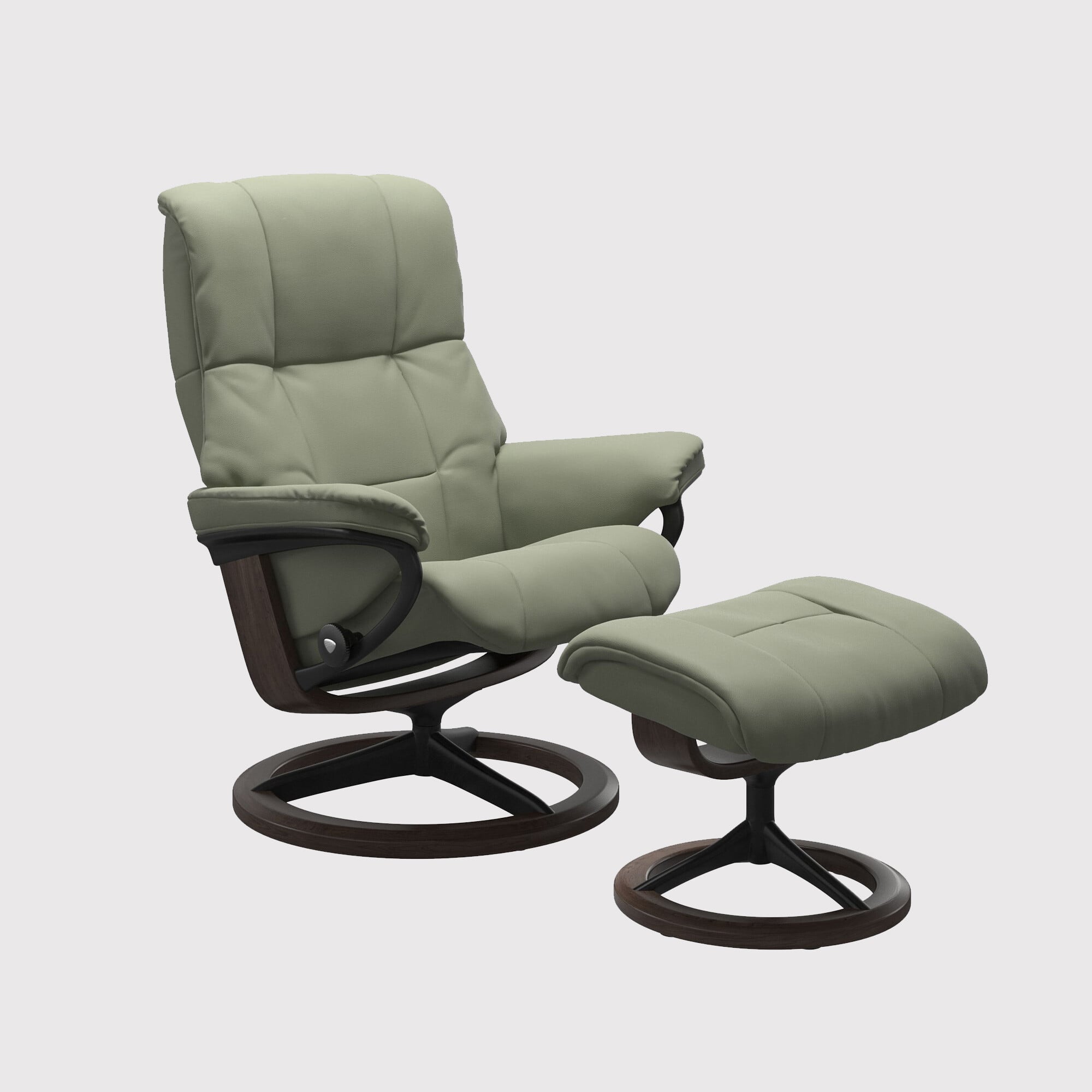 Stressless mayfair small signature recliner chair & footstool leather