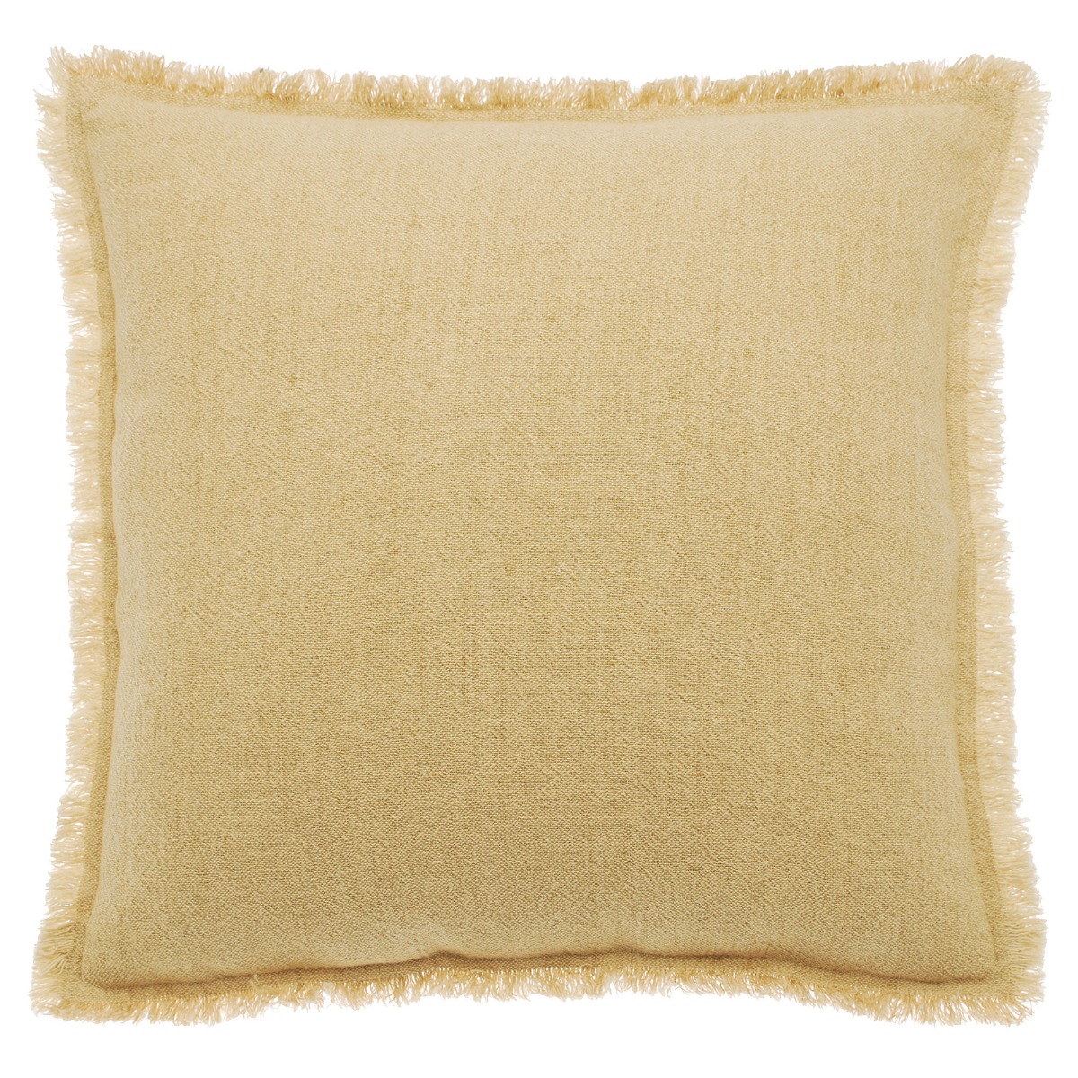Natural Linen Cushion, Square, Yellow | Barker & Stonehouse