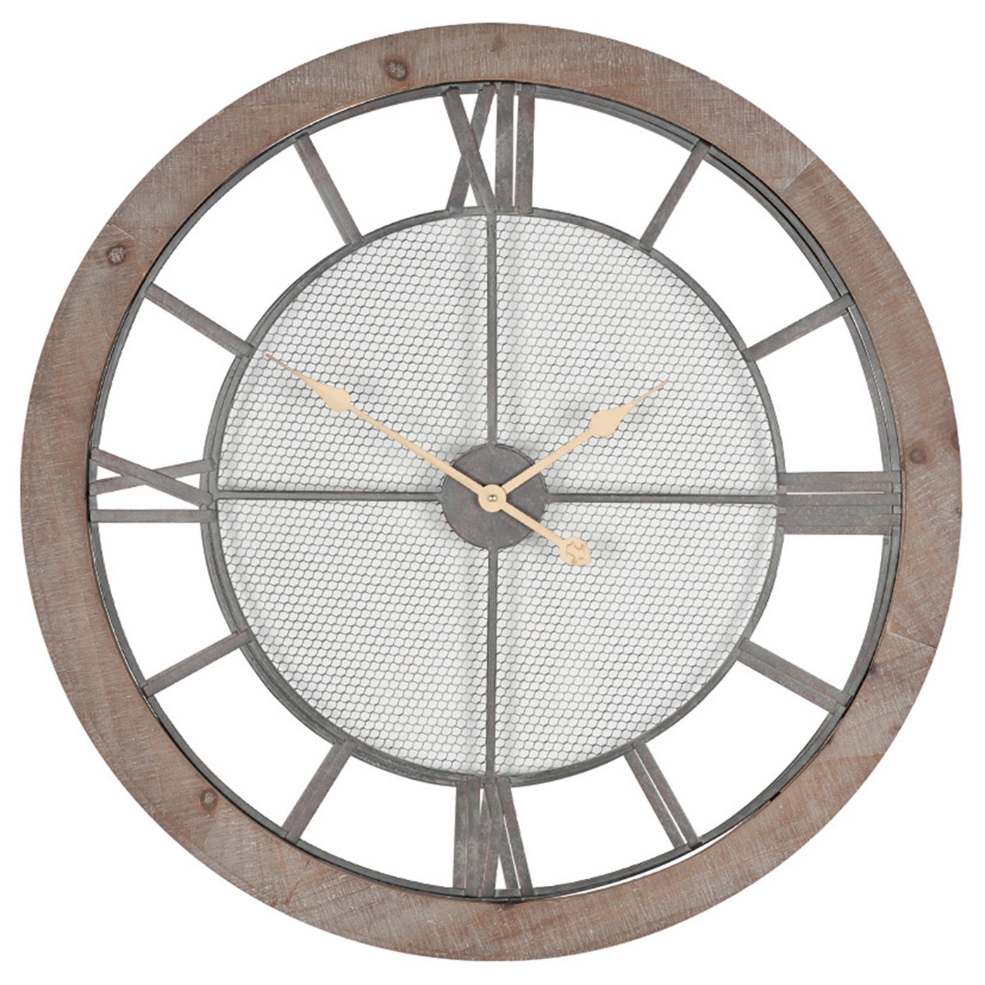 Nat Wood Rnd Wall Clock, Round, Neutral | Barker & Stonehouse