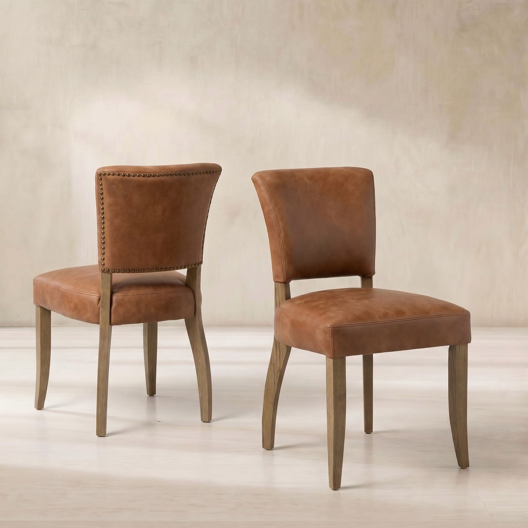Otto dining chair in brown leather