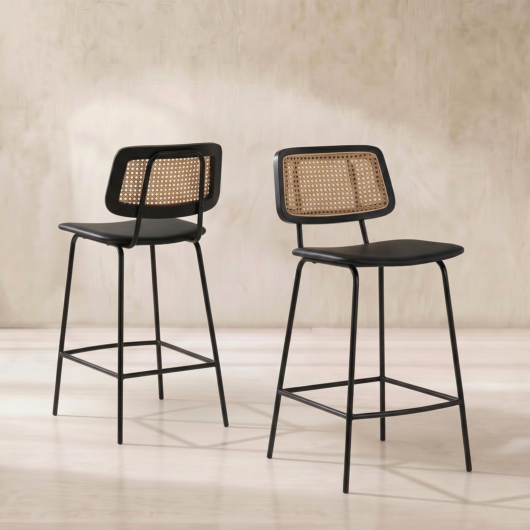 View Paco bar stool in black rattan View Paco bar stool in black rattan