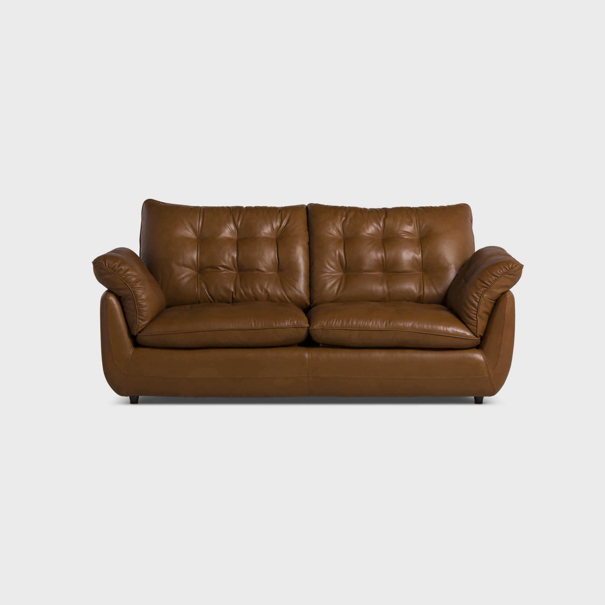 View Pelle 2.5 small seater sofa in brown leather View Pelle 2.5 small seater sofa in brown leather