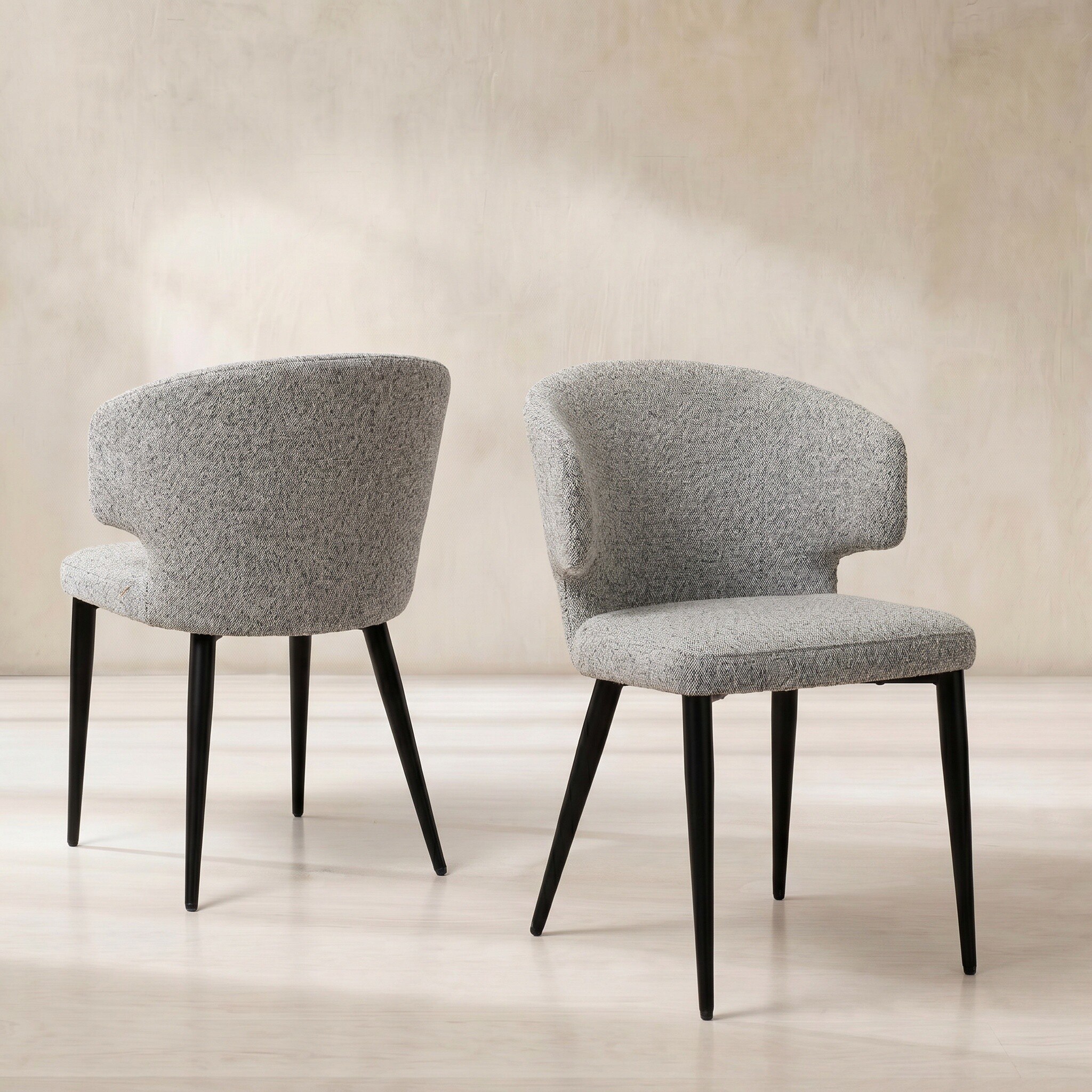 Pernu dining chair in grey boucle