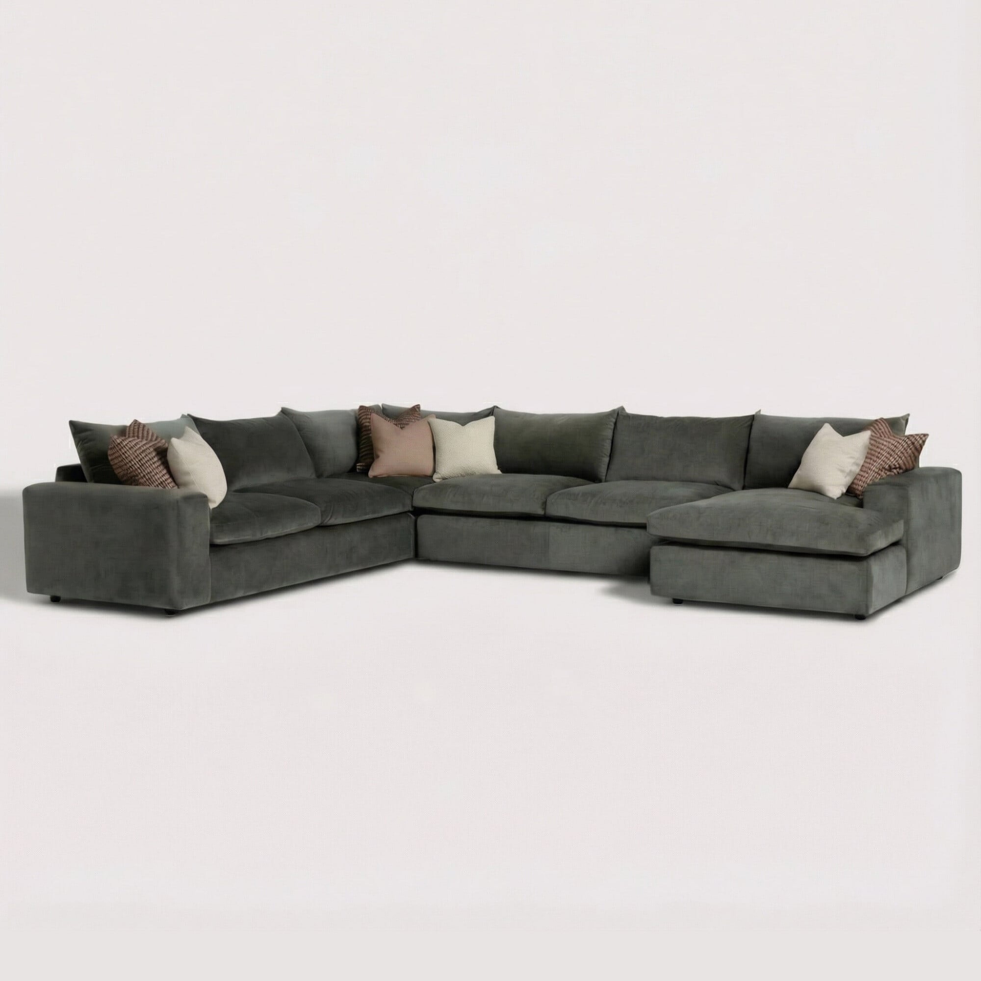 Providence rhf modular corner modular sofa in green fabric
