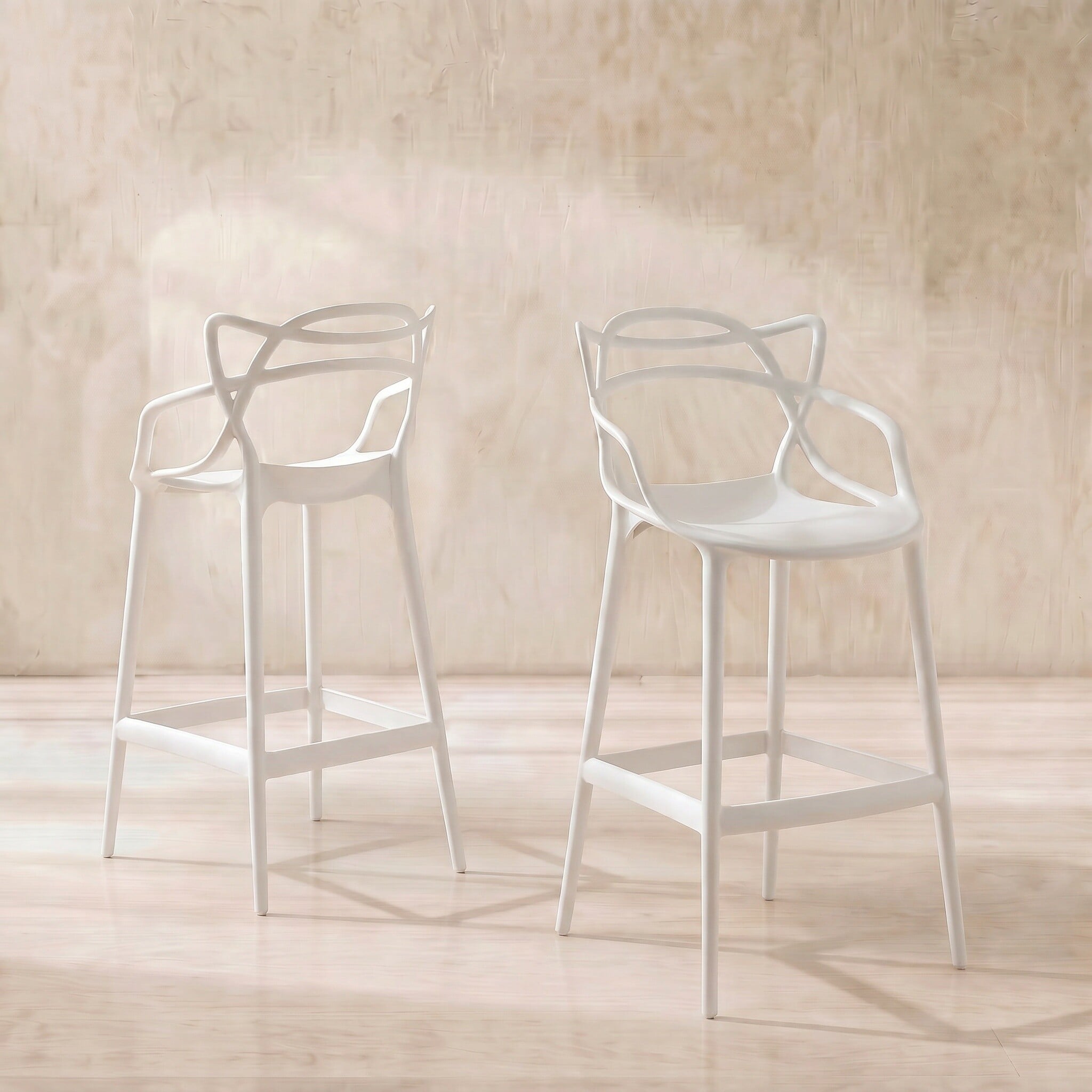 Kartell masters high dining stool height 75cm in white plastic