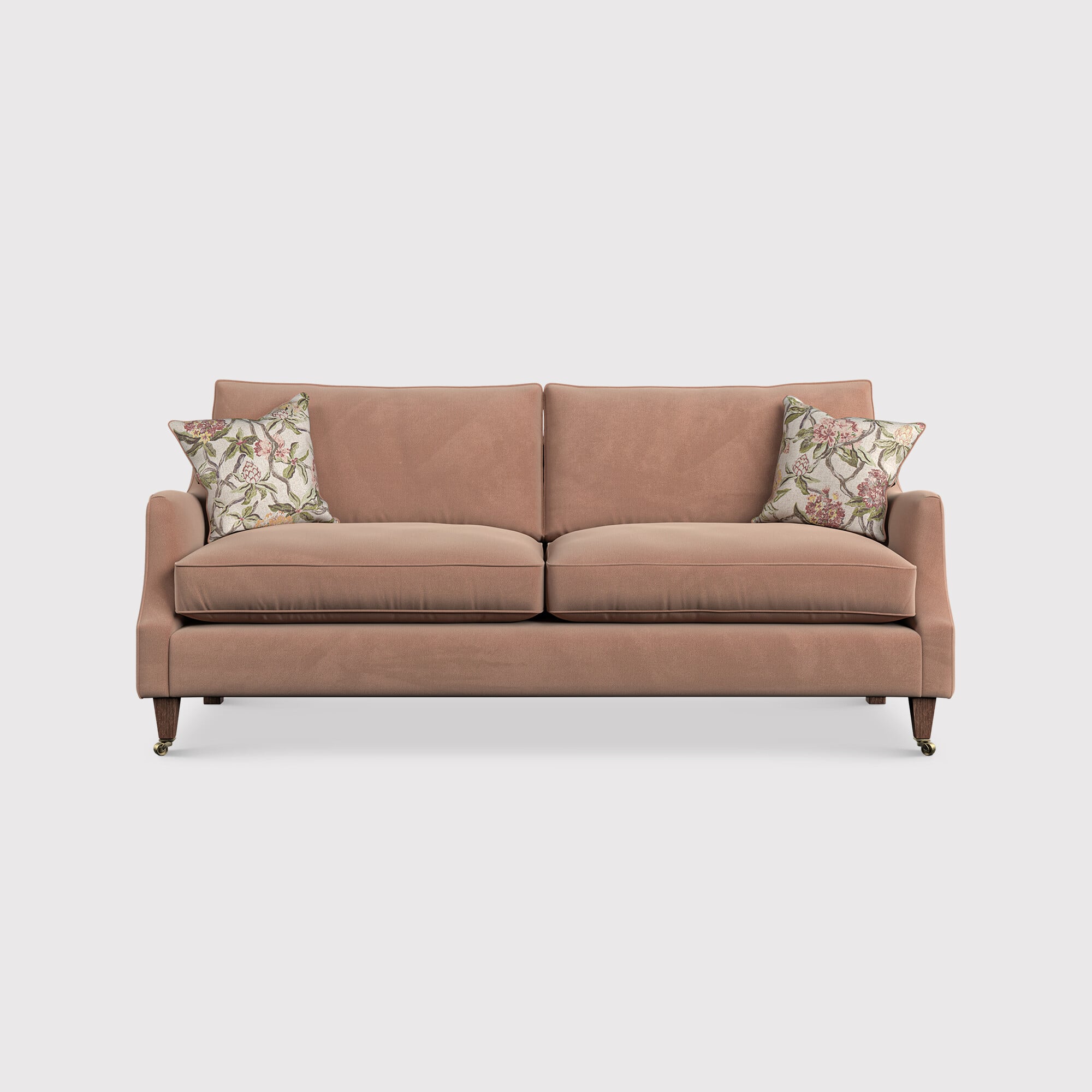 English heritage quarry 26 large sofa- pre-set scatters in pink fabric