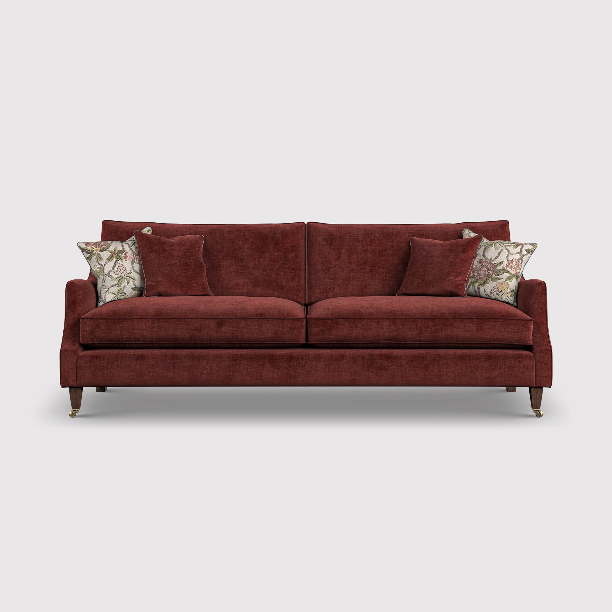English heritage quarry 26 extra large sofa- pre-set scatters in red fabric