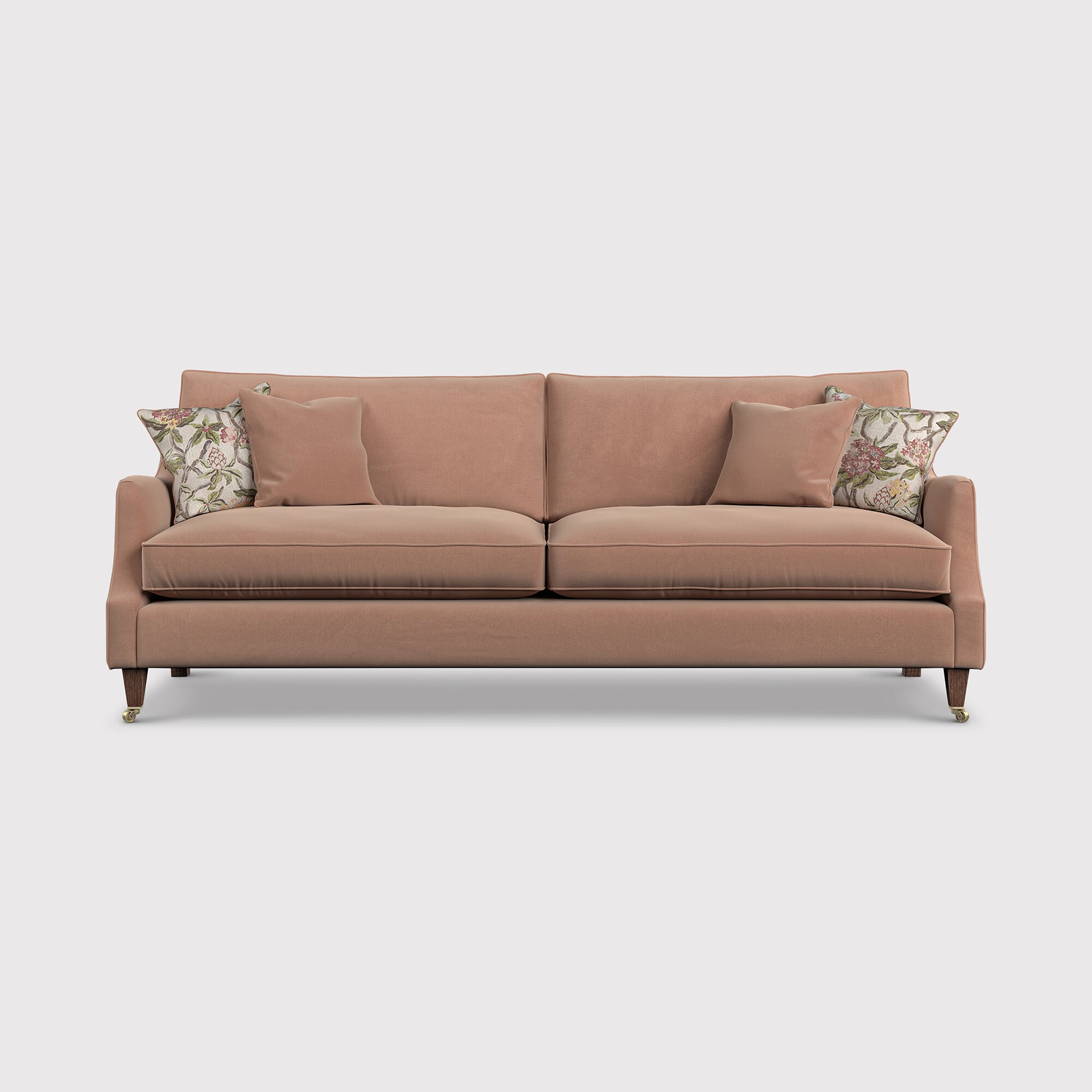 English heritage quarry 26 extra large sofa- pre-set scatters in pink fabric