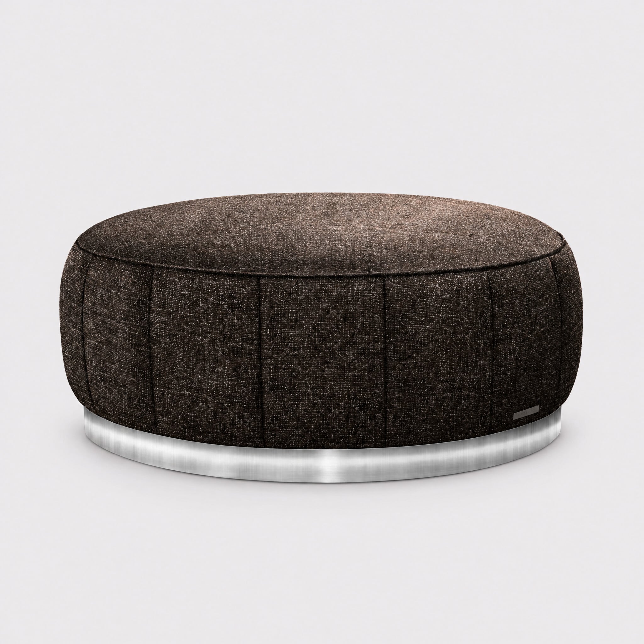 View Cumulo large round stool in black fabric