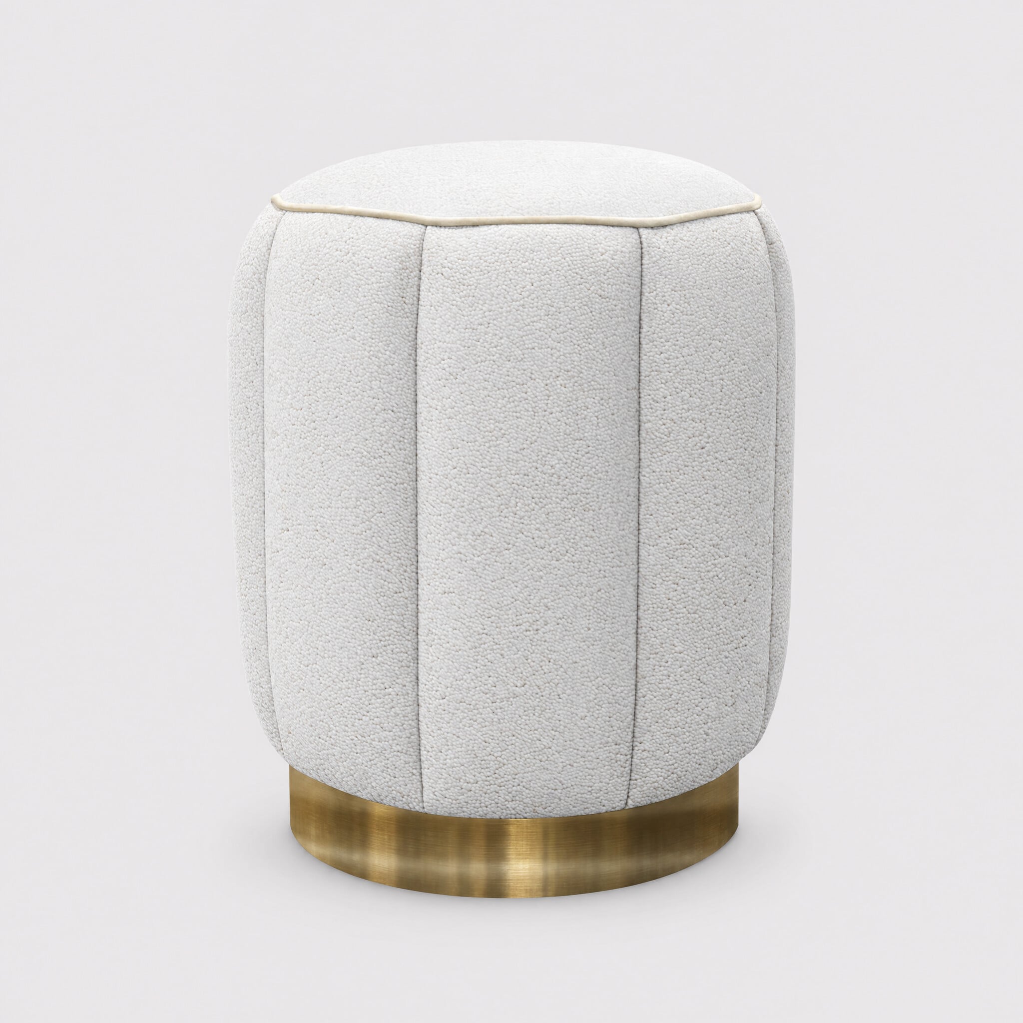 View Cumulo small round stool in white fabric