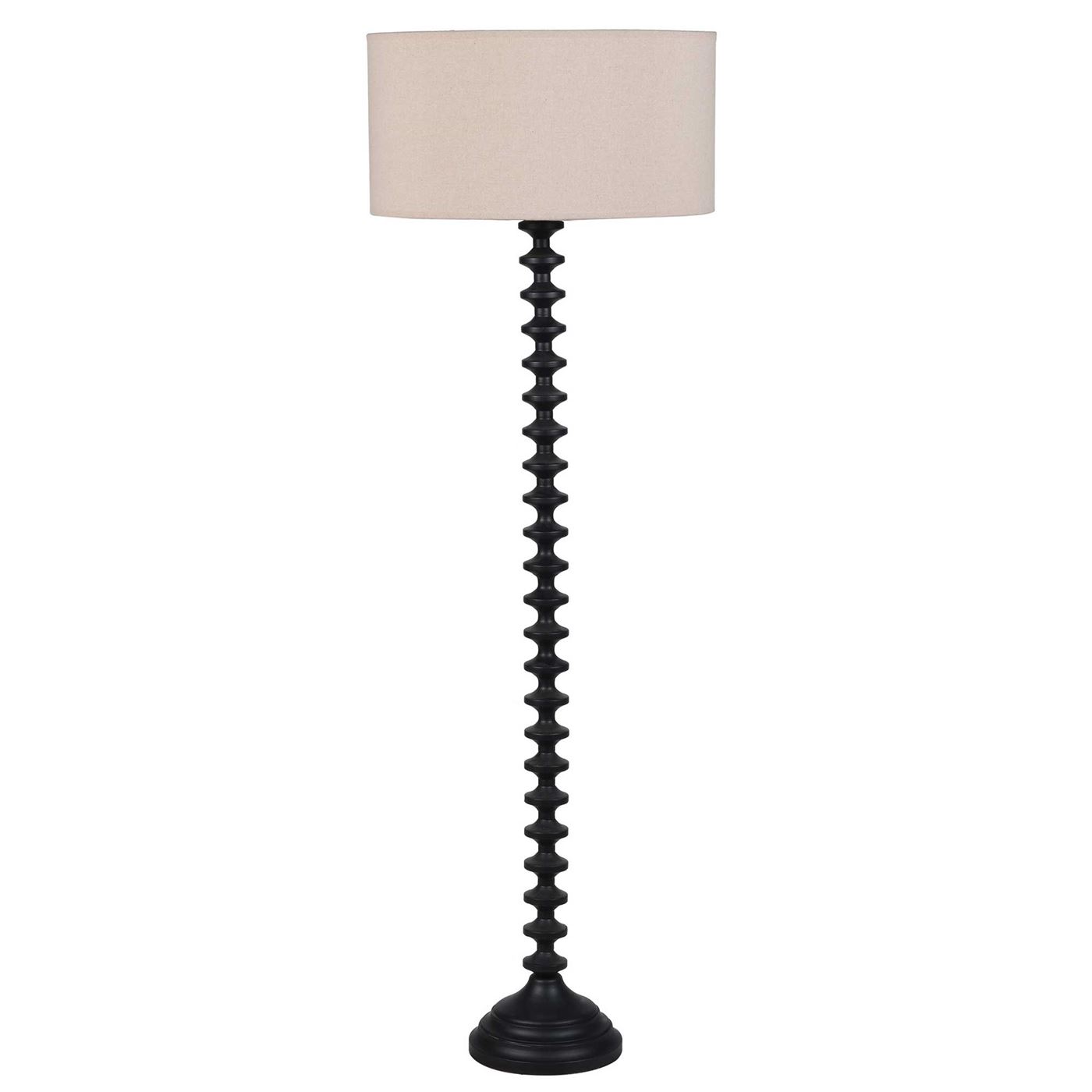 Photo of Ridged base floor lamp in black