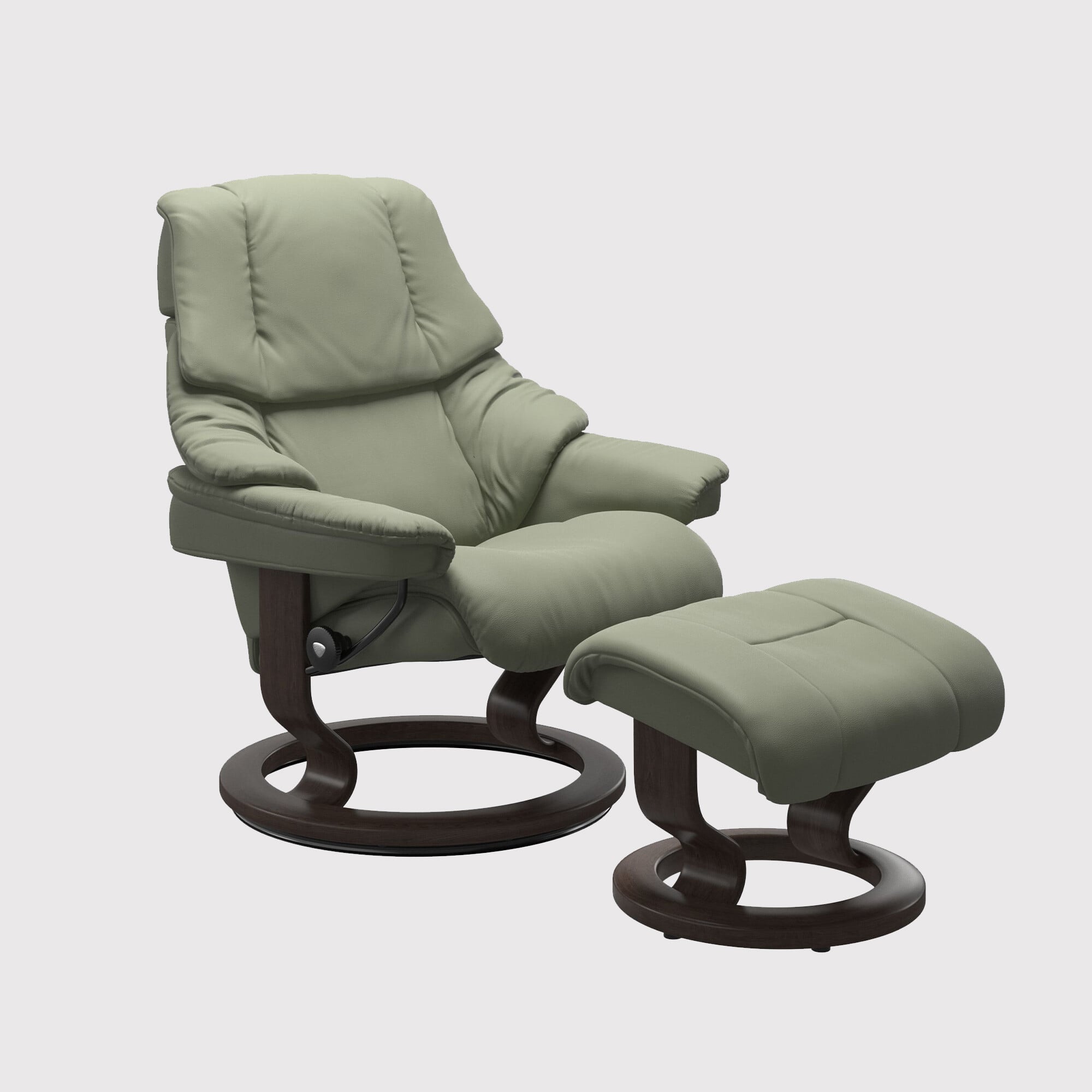 Stressless reno small classic recliner chair & footstool leather