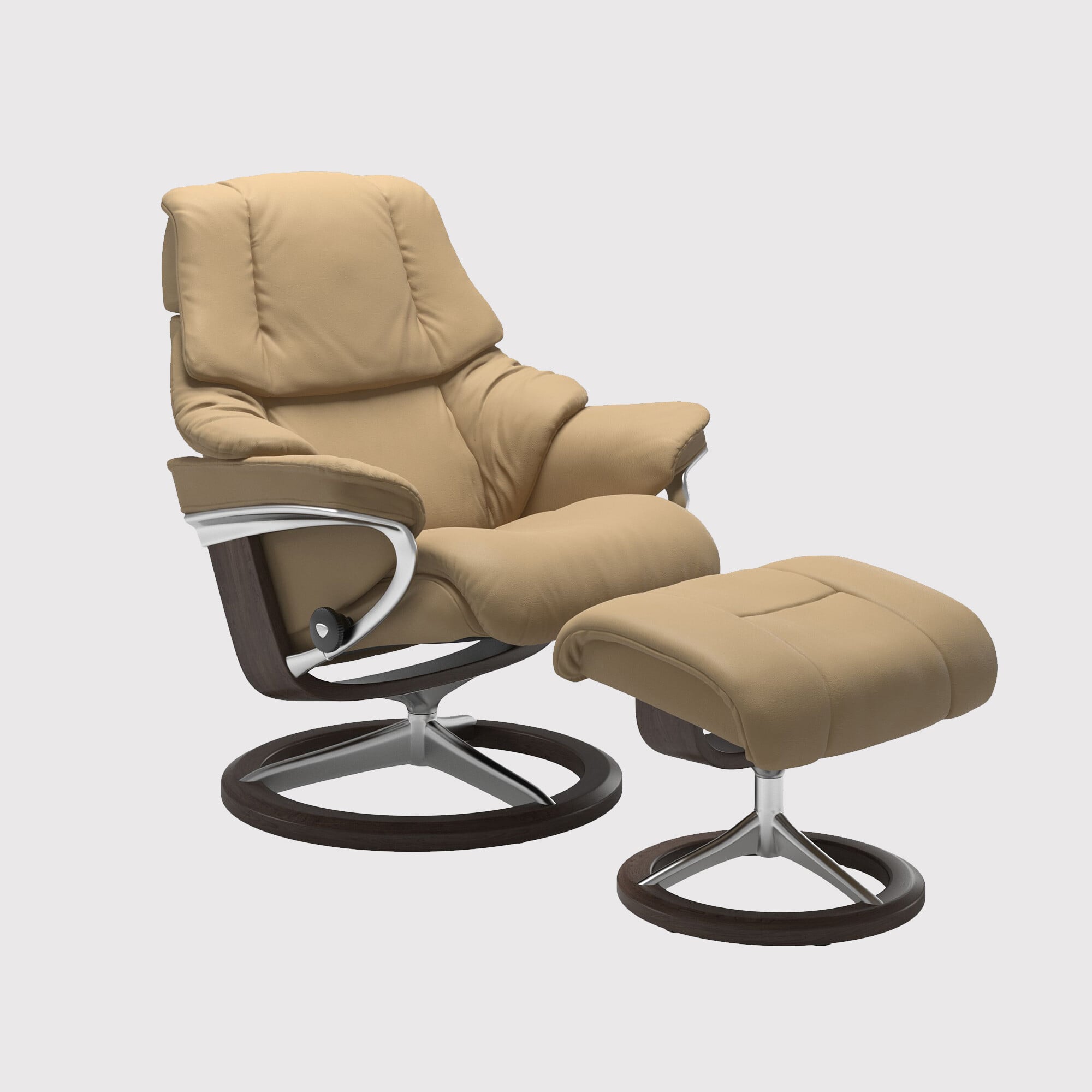 Stressless reno large signature recliner chair & footstool leather