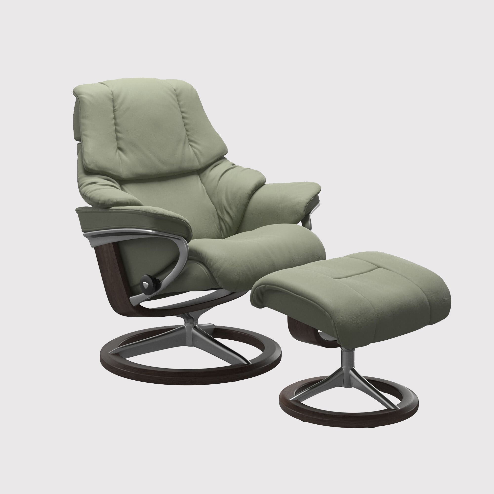 Stressless reno small signature recliner chair & footstool leather
