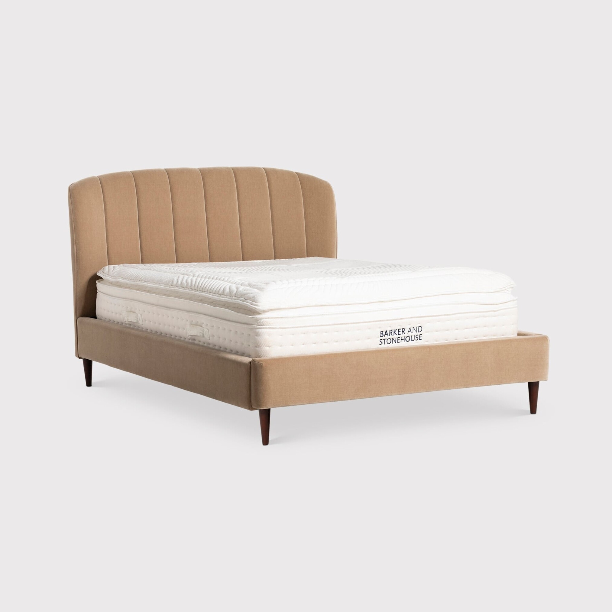 View Reyes super king double bedframe 6ft in brown fabric View Reyes super king double bedframe 6ft in brown fabric