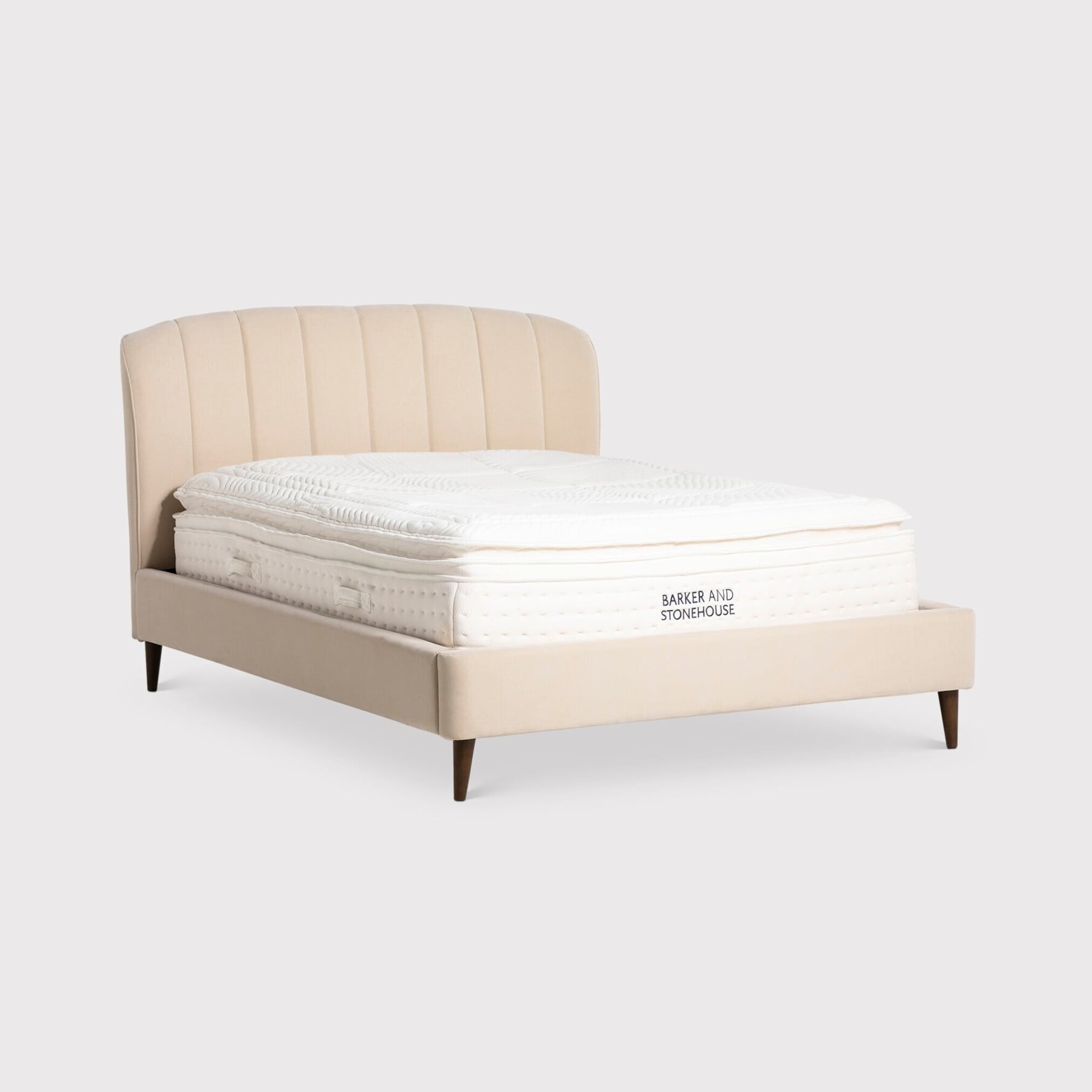 View Reyes king bedframe 5ft in neutral fabric View Reyes king bedframe 5ft in neutral fabric