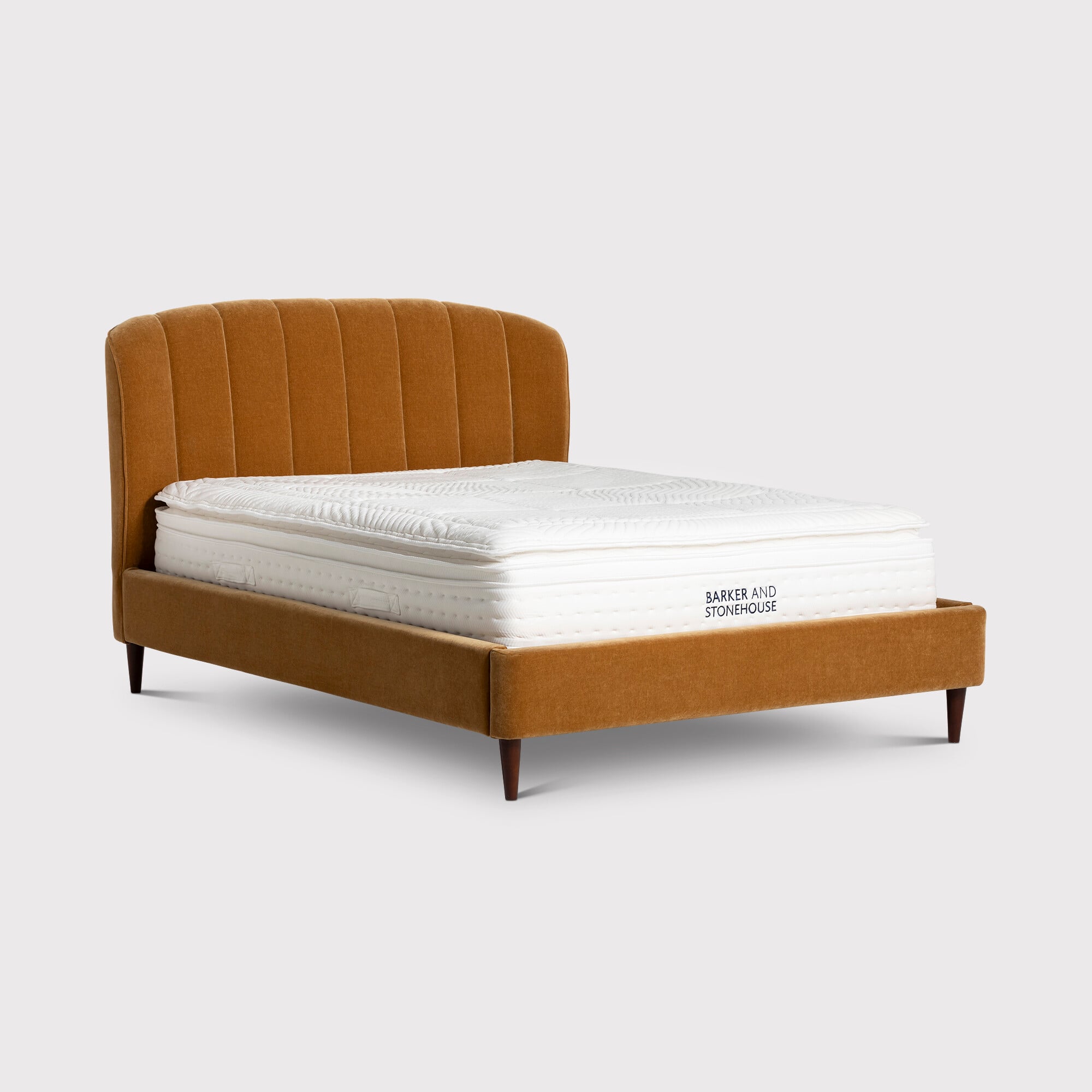 View Reyes king size bedframe 5ft in yellow fabric View Reyes king size bedframe 5ft in yellow fabric