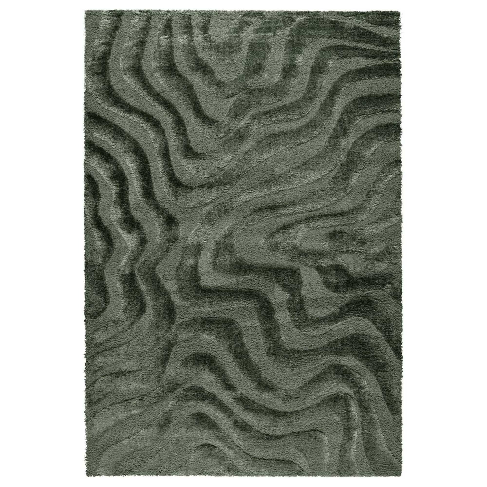 Rinkle Rug Green Rug Green Ripple 160x230cm Rug, Green - Barker & Stonehouse