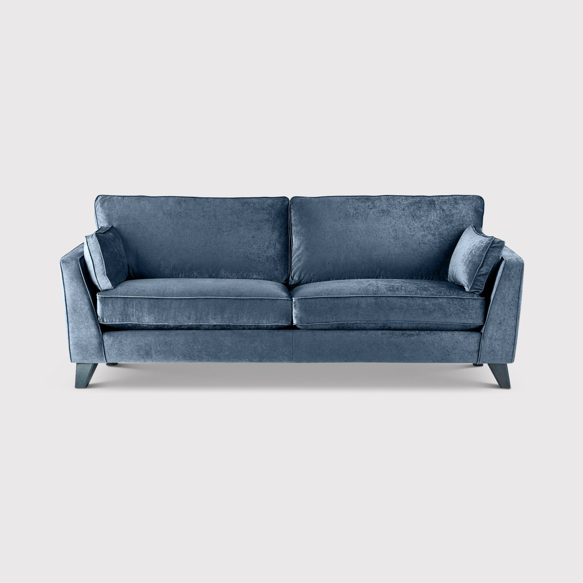 Rene 3 Seater Sofa Without Scatters, Blue Fabric | Barker & Stonehouse