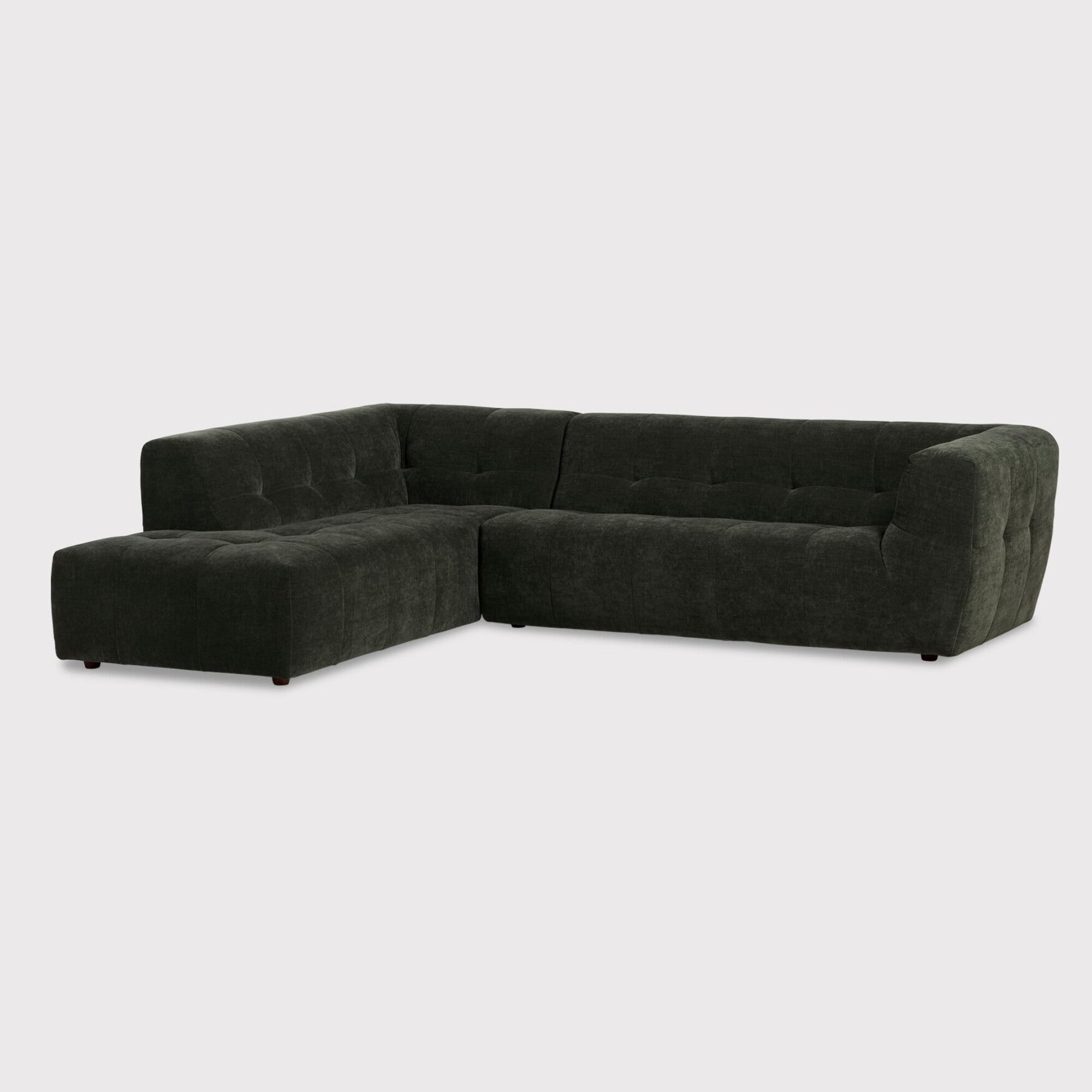 Atticus corner group chaise left corner sofa in grey fabric