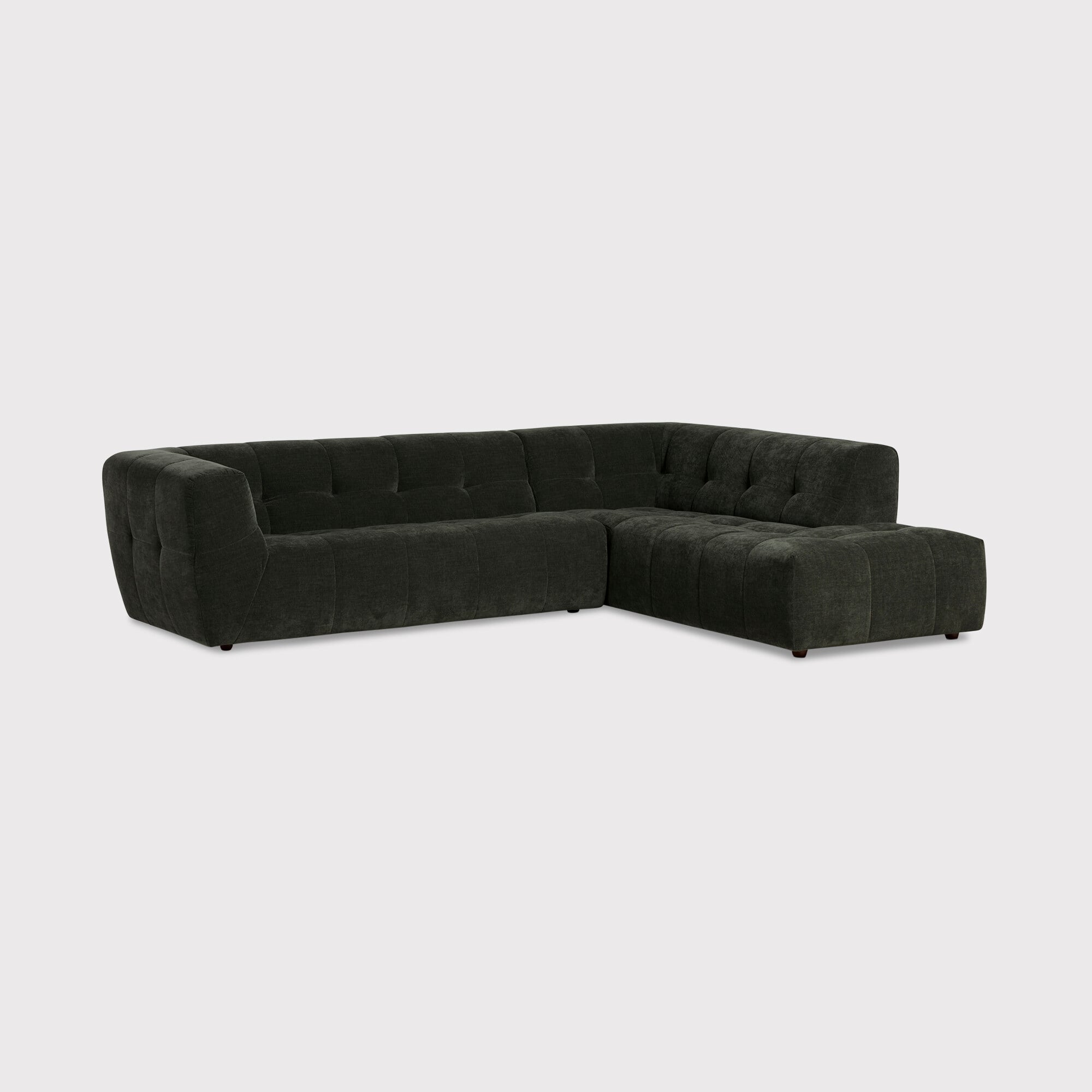 Atticus corner group chaise right corner sofa in grey fabric