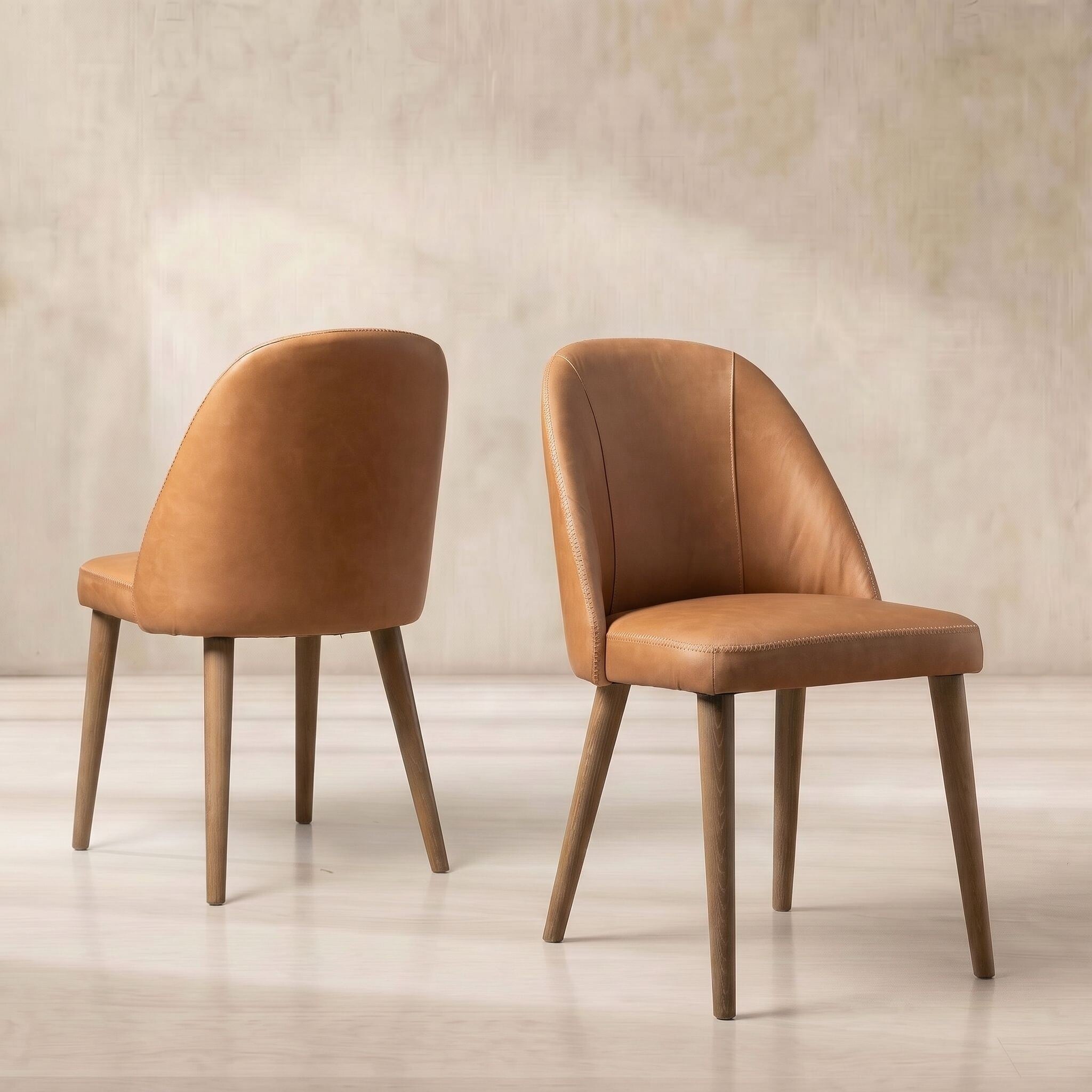 Rogan dining chair in brown leather