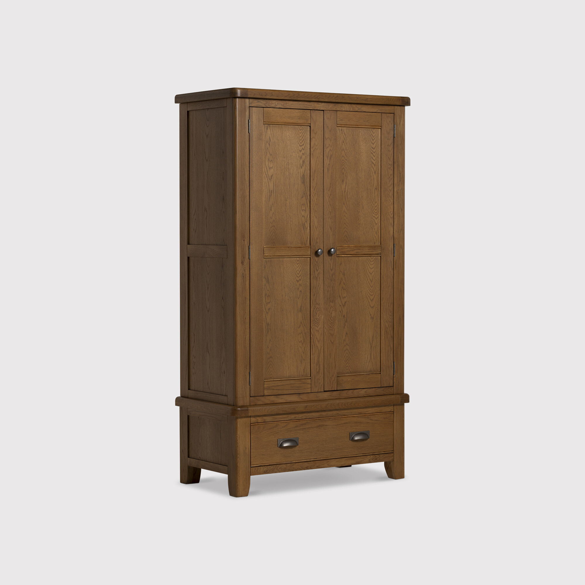 Raithwaite 2 Door 1 Drawer Wardrobe 110x57x200cm, Brown Oak | Barker & Stonehouse