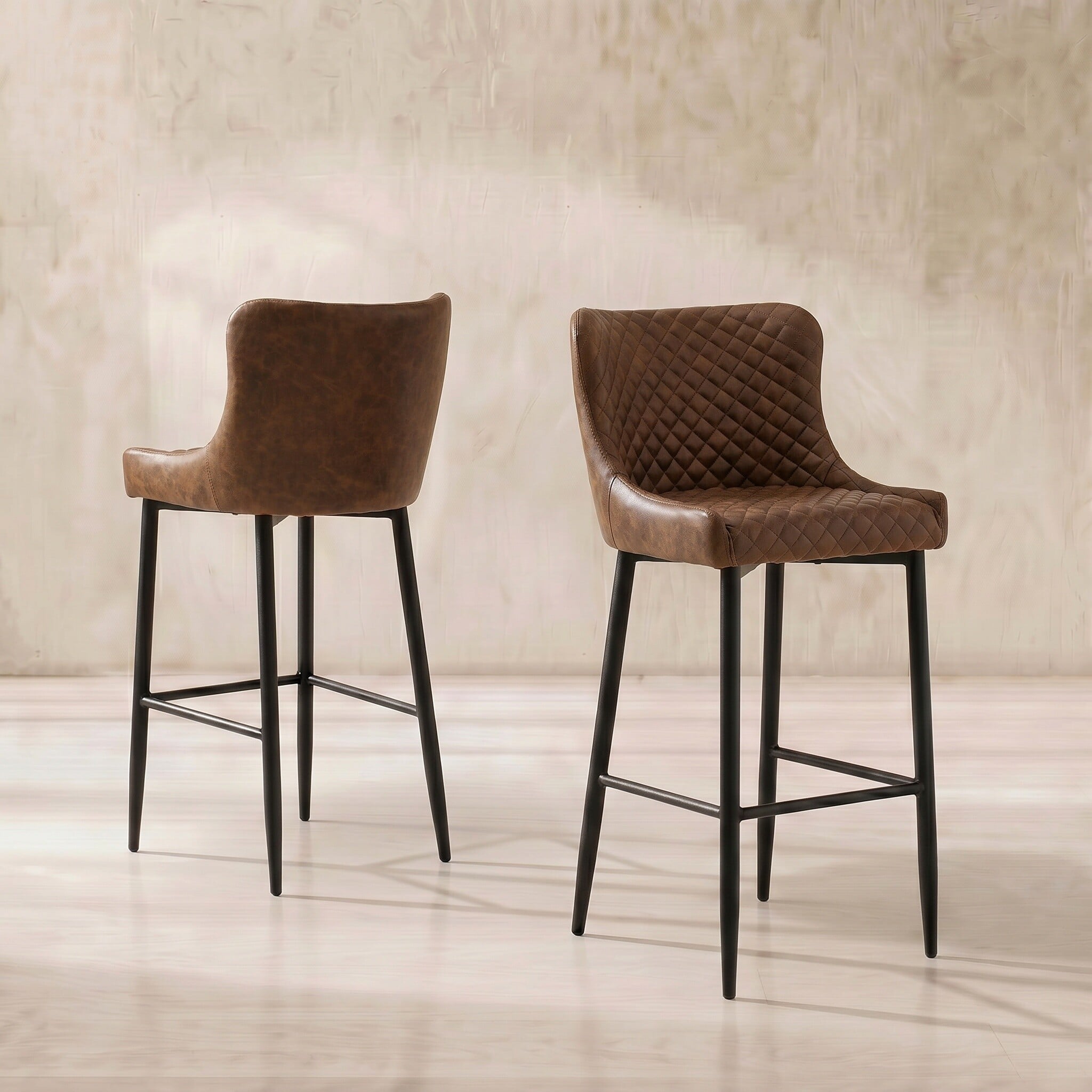 Rivington barstool in brown velvet